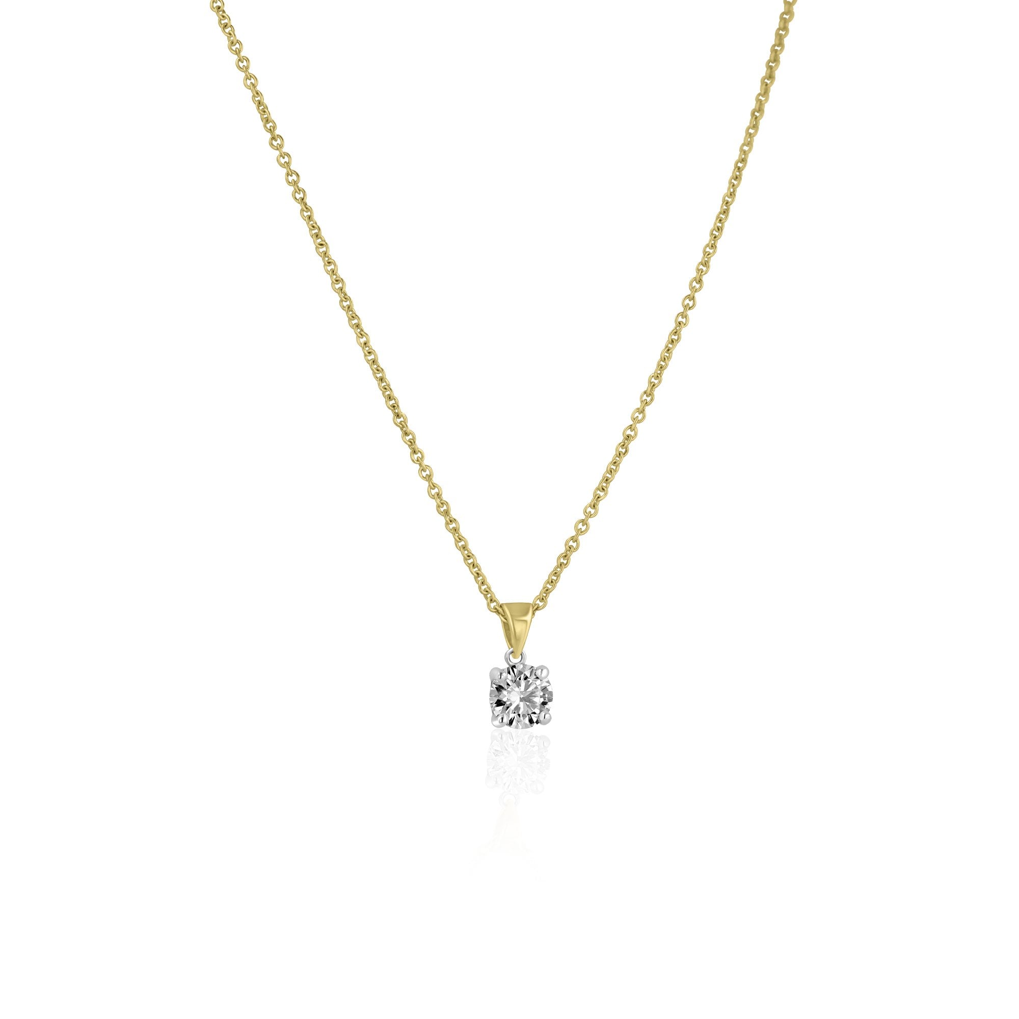 18ct Yellow Gold 1ct Round Brilliant Lab Grown Diamond 'Elizabeth' Necklace