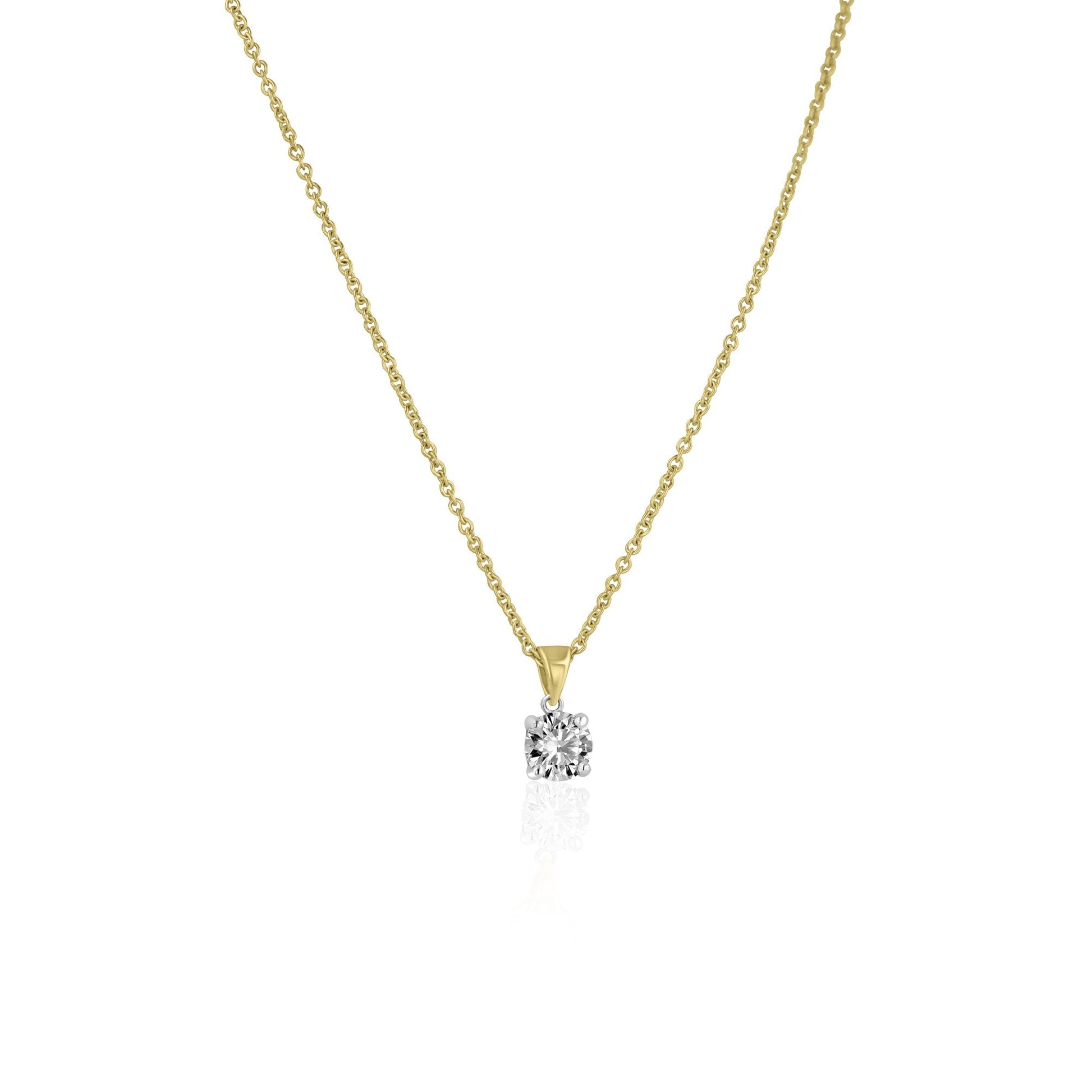 18ct Yellow Gold 1ct Round Brilliant Lab Grown Diamond 'Elizabeth' Necklace