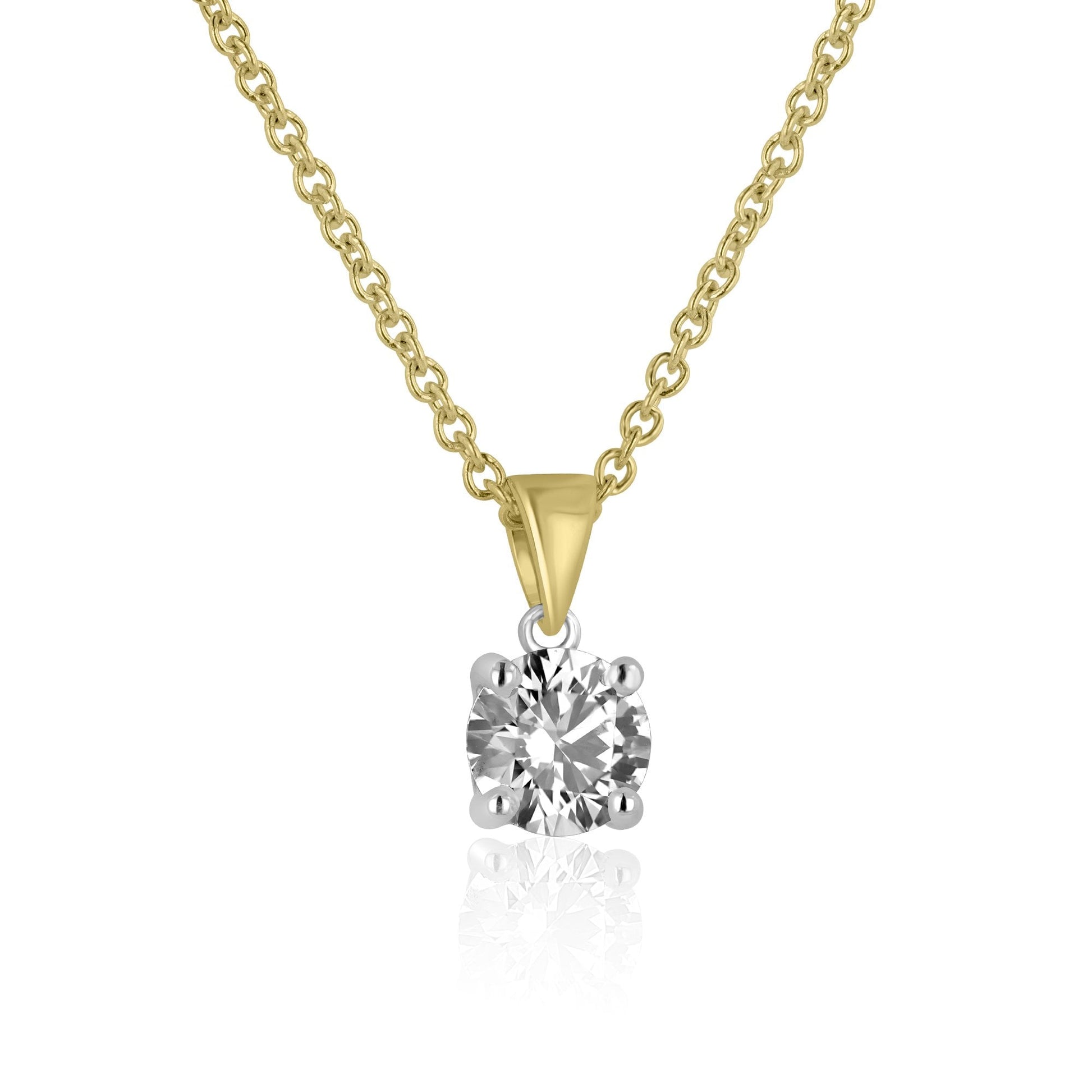 18ct Yellow Gold 1ct Round Brilliant Lab Grown Diamond 'Elizabeth' Necklace