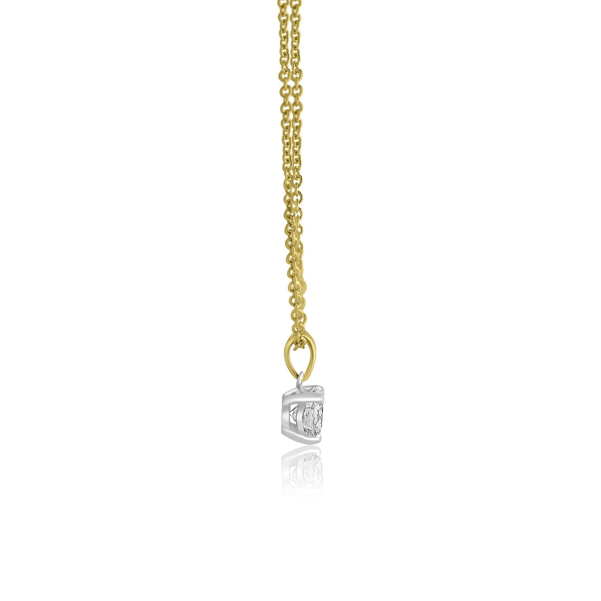 18ct Yellow Gold 1ct Round Brilliant Lab Grown Diamond 'Elizabeth' Necklace