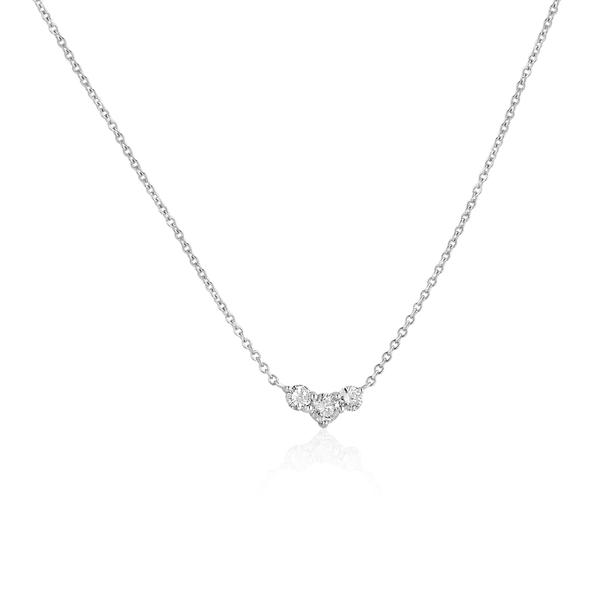 Platinum 0.48ct Trilogy Diamond Necklace