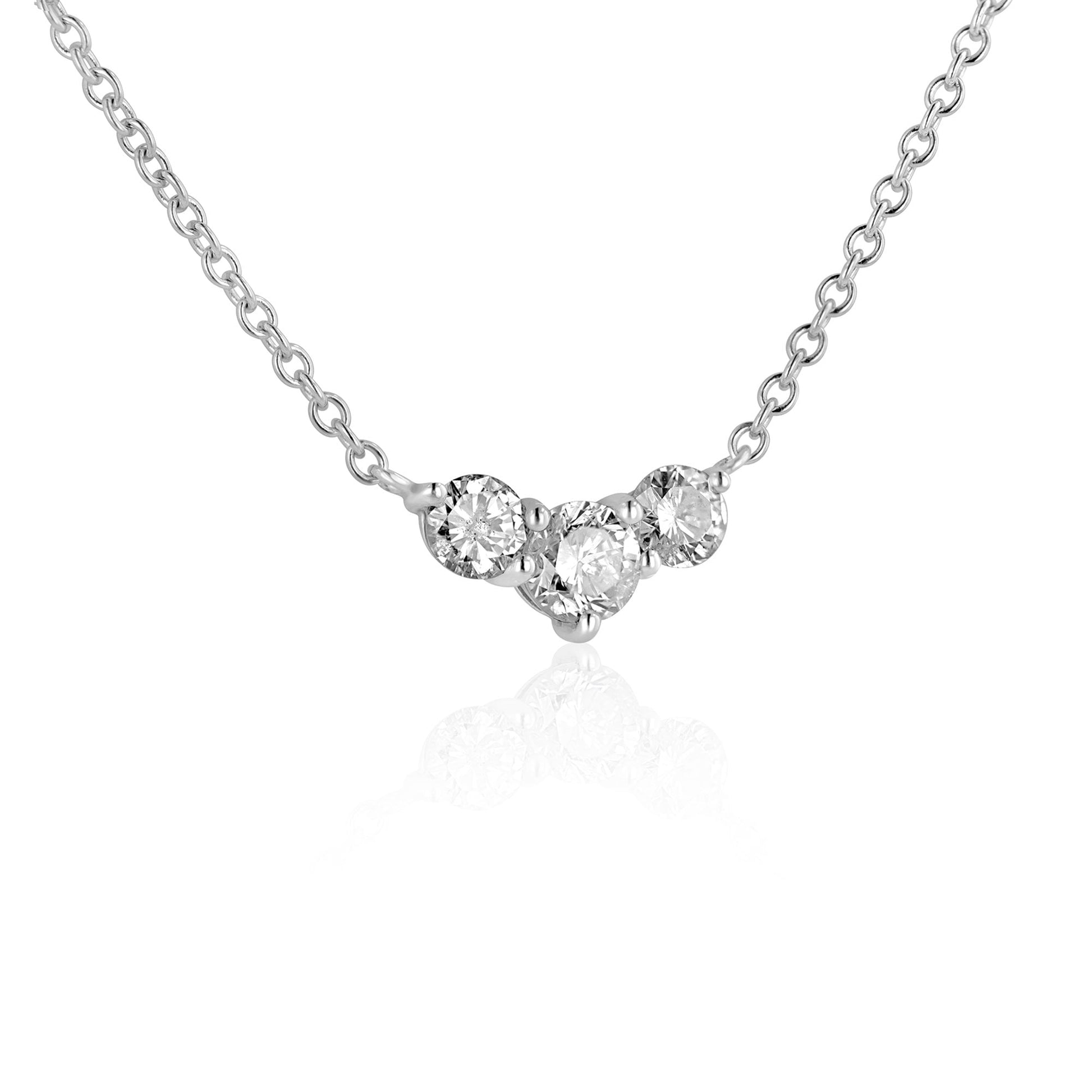 Platinum 0.48ct Trilogy Diamond Necklace