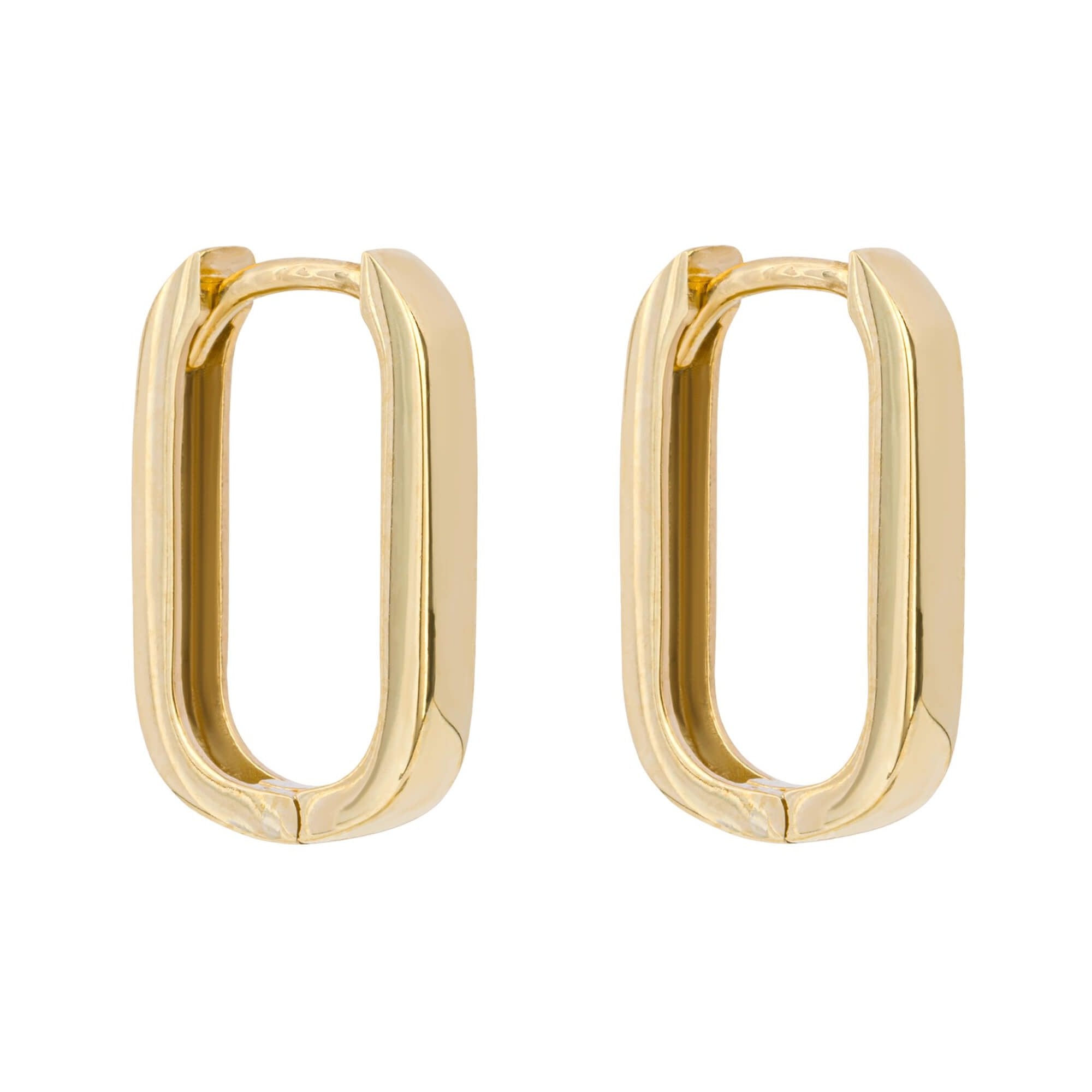9ct Yellow Gold U Shape Hoop Earrings