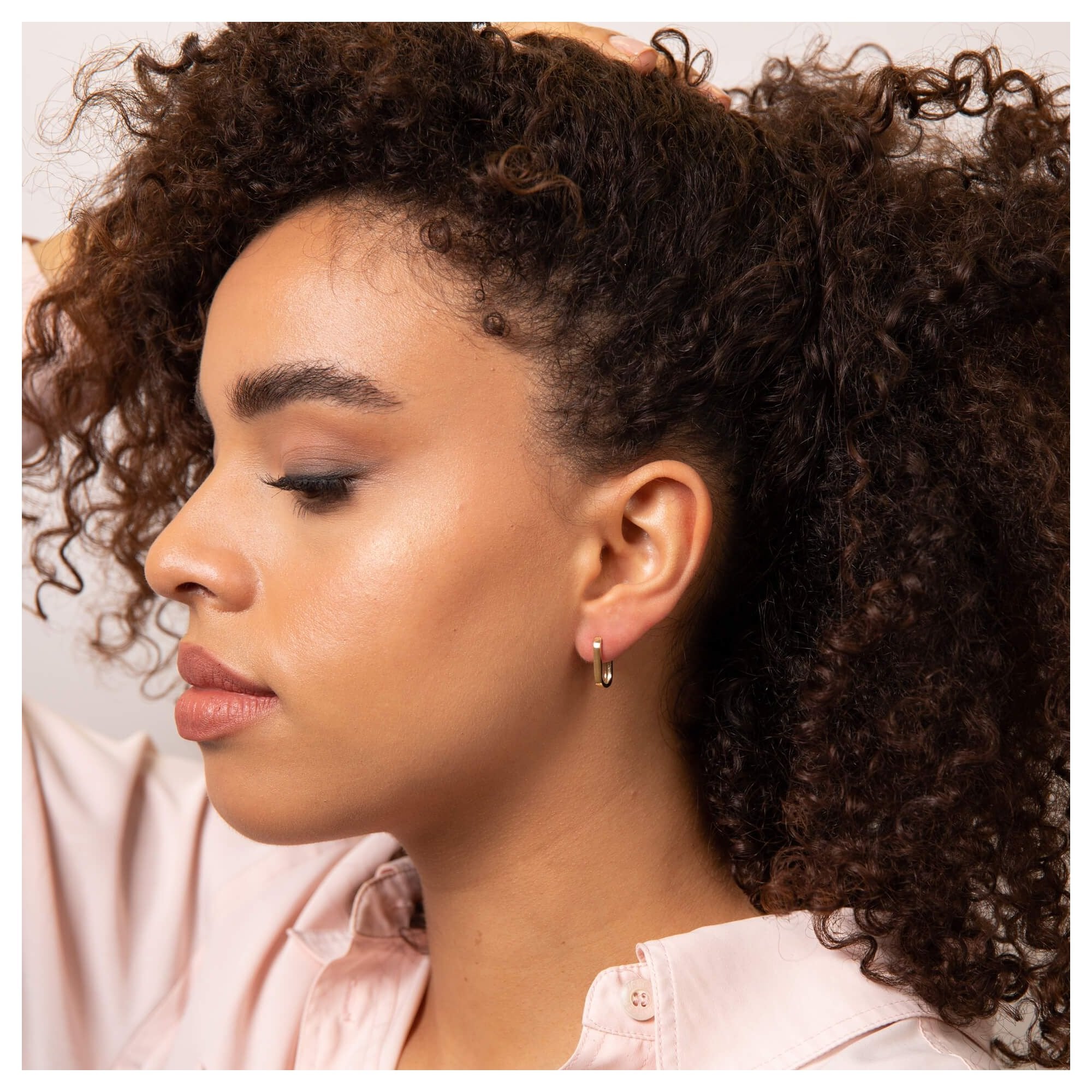 9ct Yellow Gold U Shape Hoop Earrings