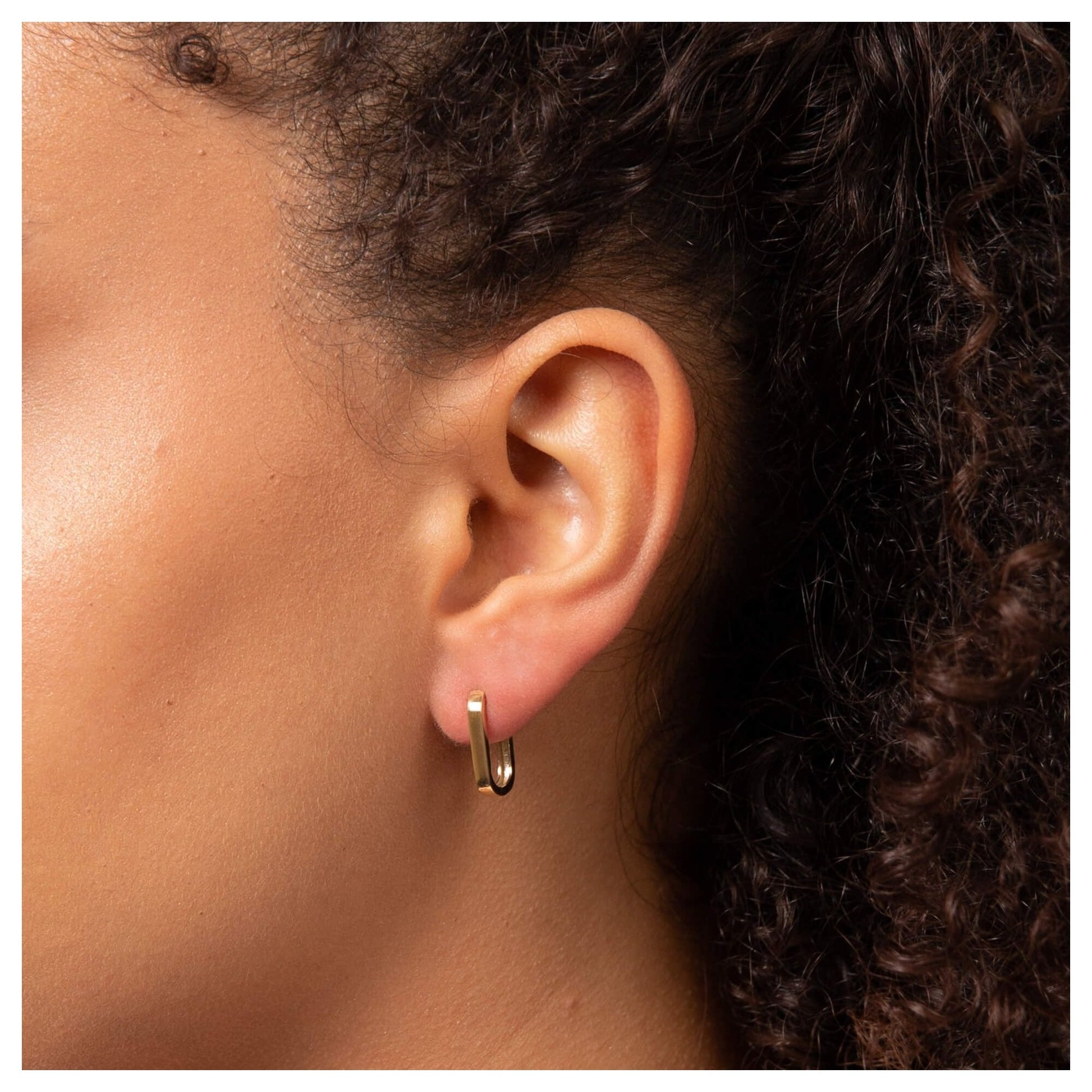 9ct Yellow Gold U Shape Hoop Earrings