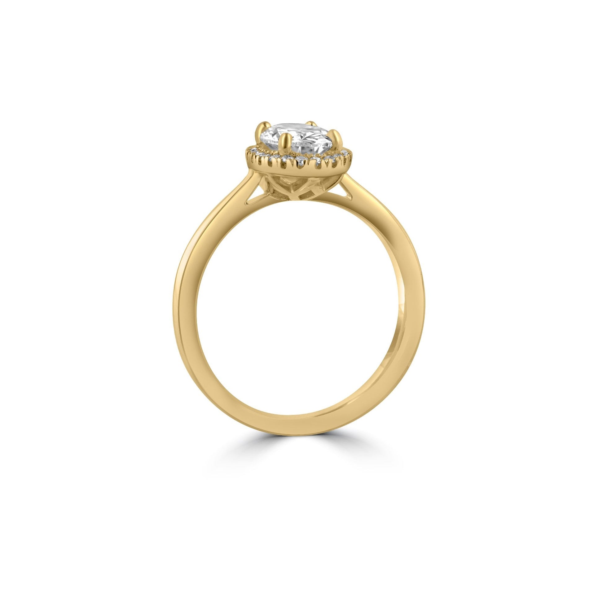 18ct Yellow Gold 1.11ct Oval Halo Lab Grown Diamond 'Diana' Engagement Ring