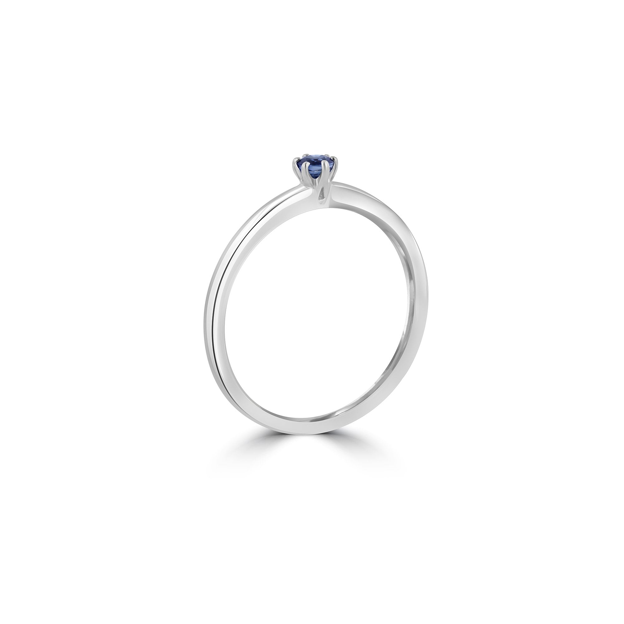 18ct White Gold 0.15ct Round Sapphire Engagement Ring