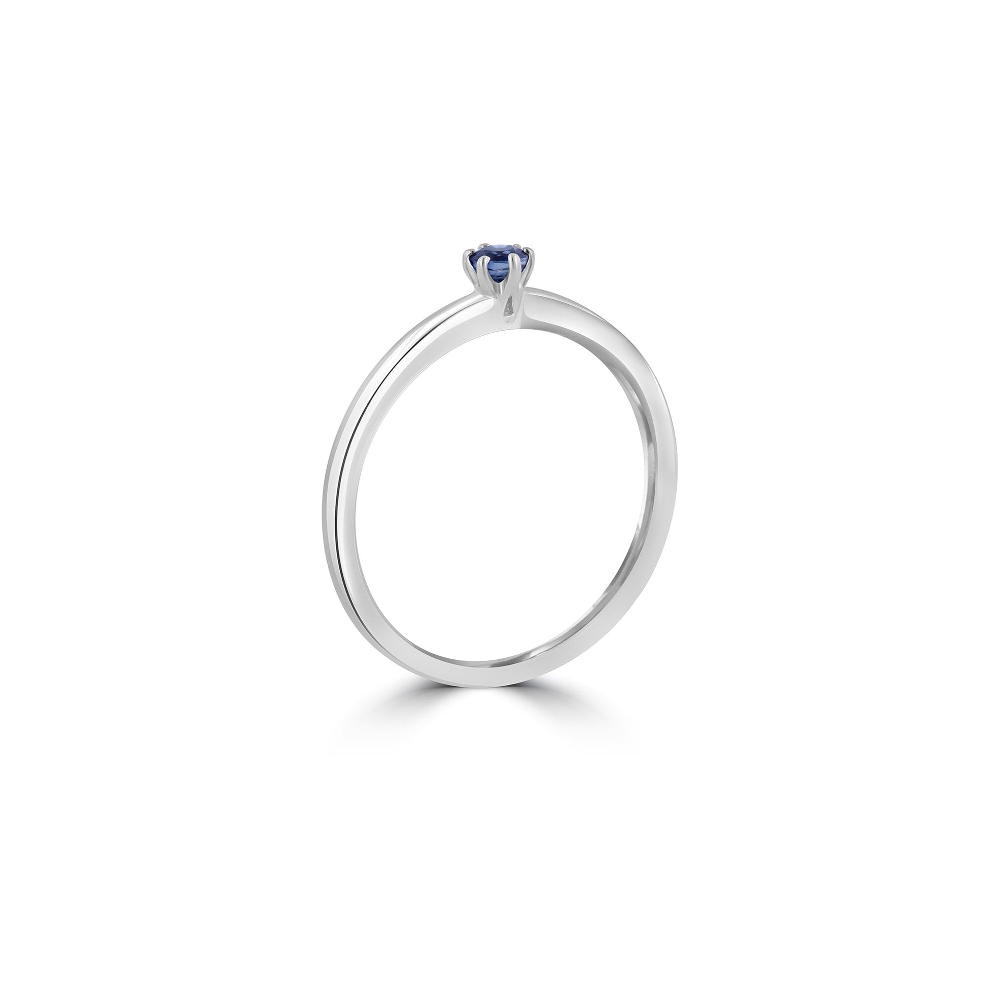 18ct White Gold 0.15ct Round Sapphire Engagement Ring