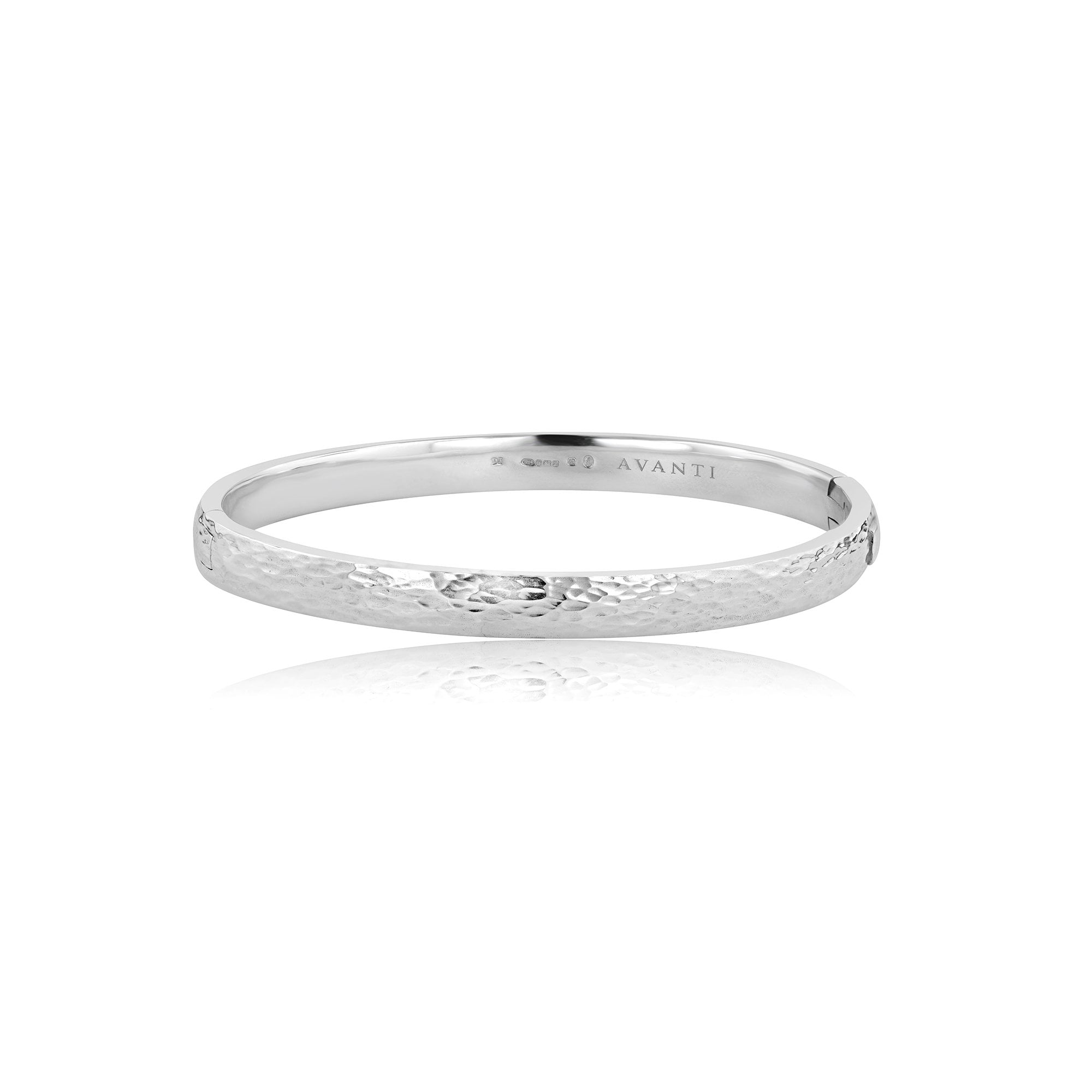 Sterling Silver Avanti 'HingeFit' Textured Finish Bangle