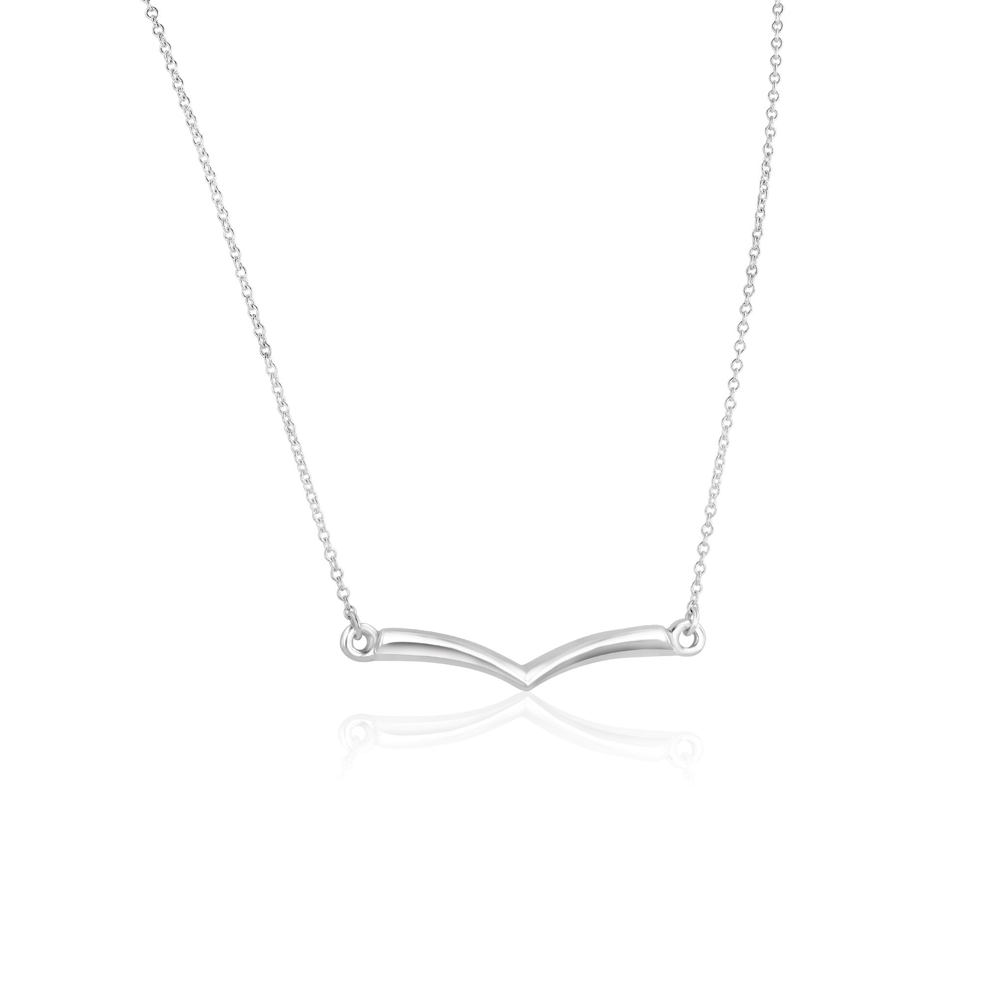 Sterling Silver Wishbone Shaped Necklace