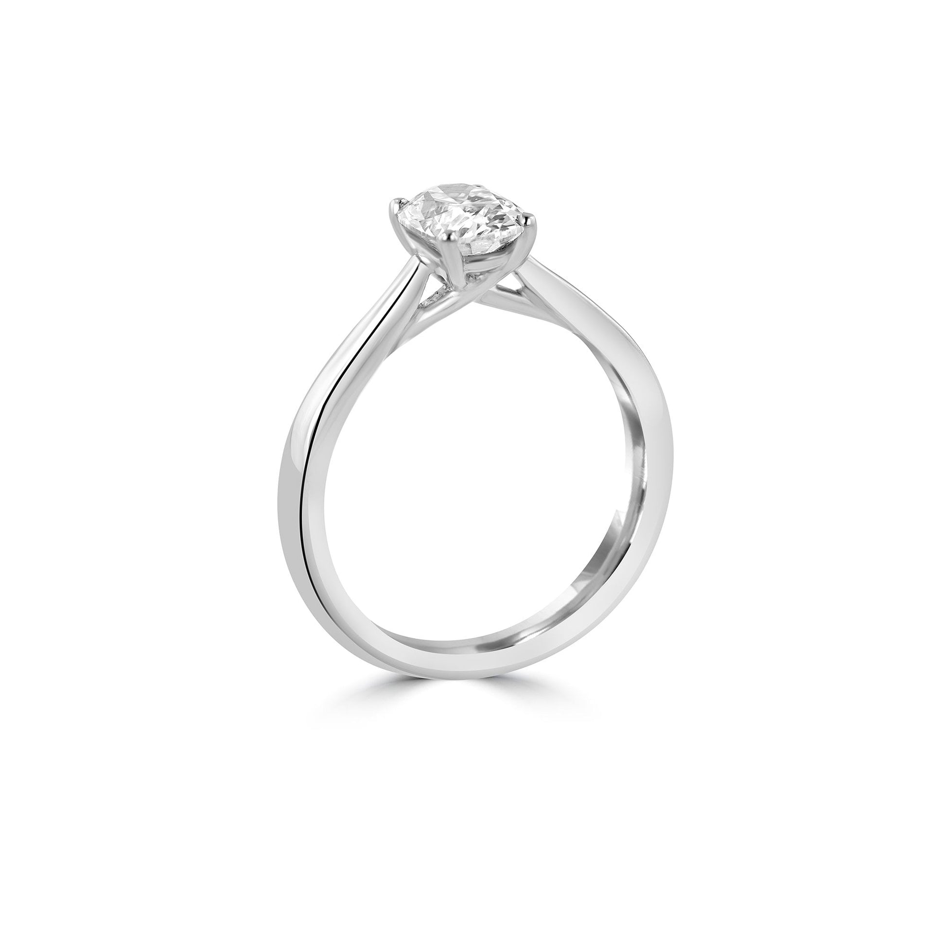 Platinum 1.04ct Oval Natural Diamond Solitaire Engagement Ring