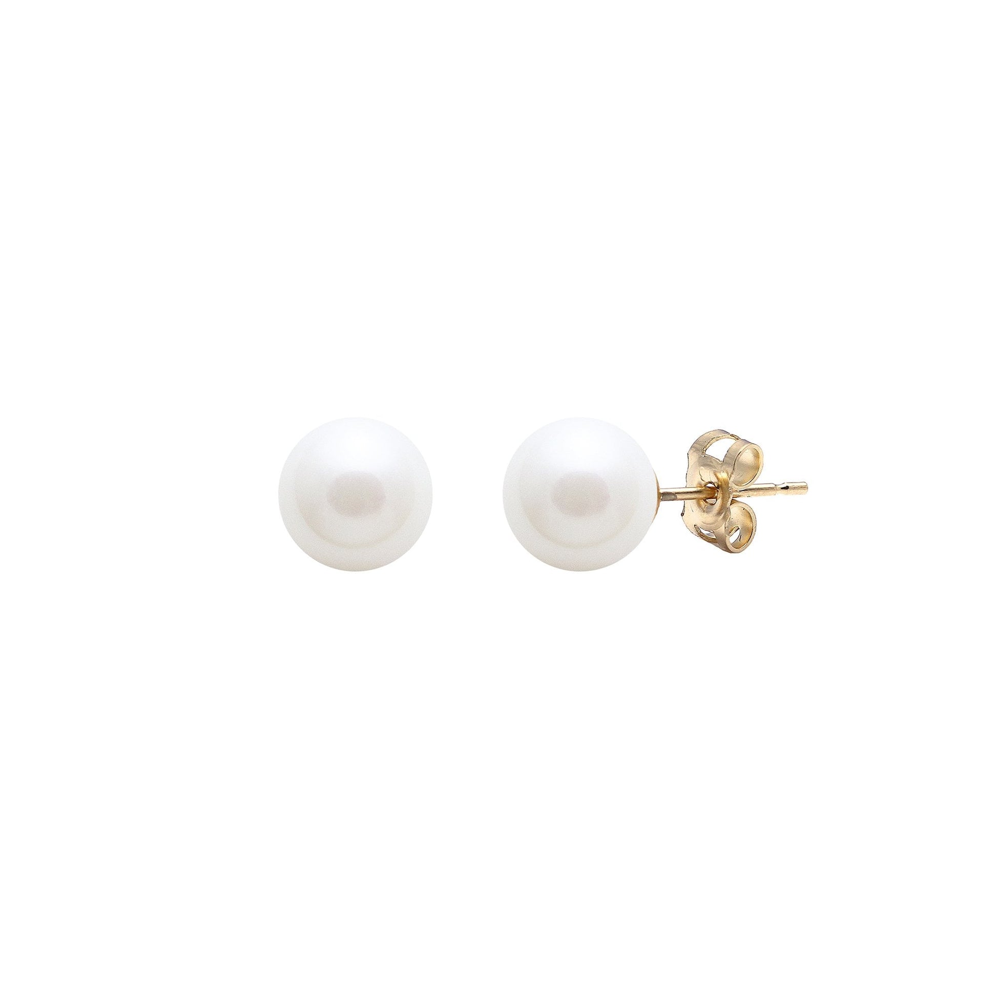 9ct Yellow Gold Cultured Freshwater Pearl Earrings 5.5-6mm