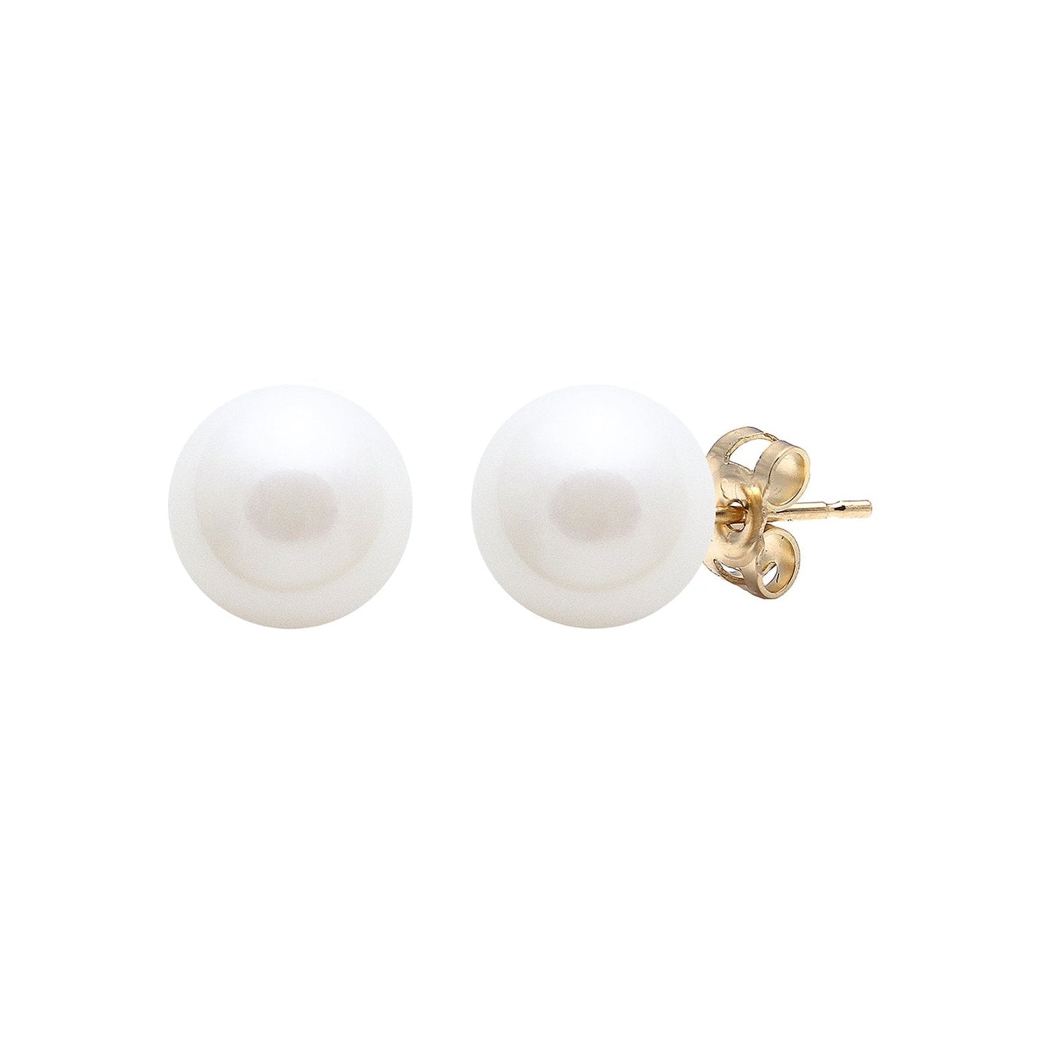 9ct Yellow Gold Cultured Freshwater Pearl Earrings 7.5-8mm