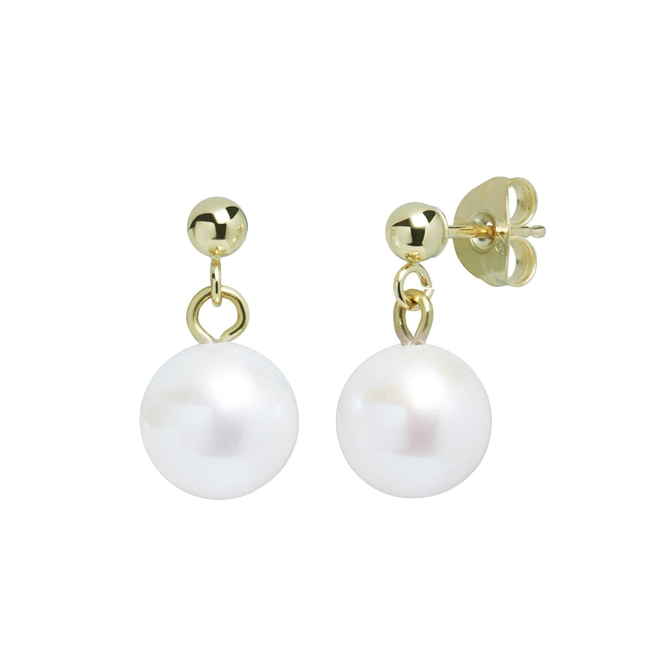 9ct Yellow Gold Cultured Freshwater Pearl Drop Earring