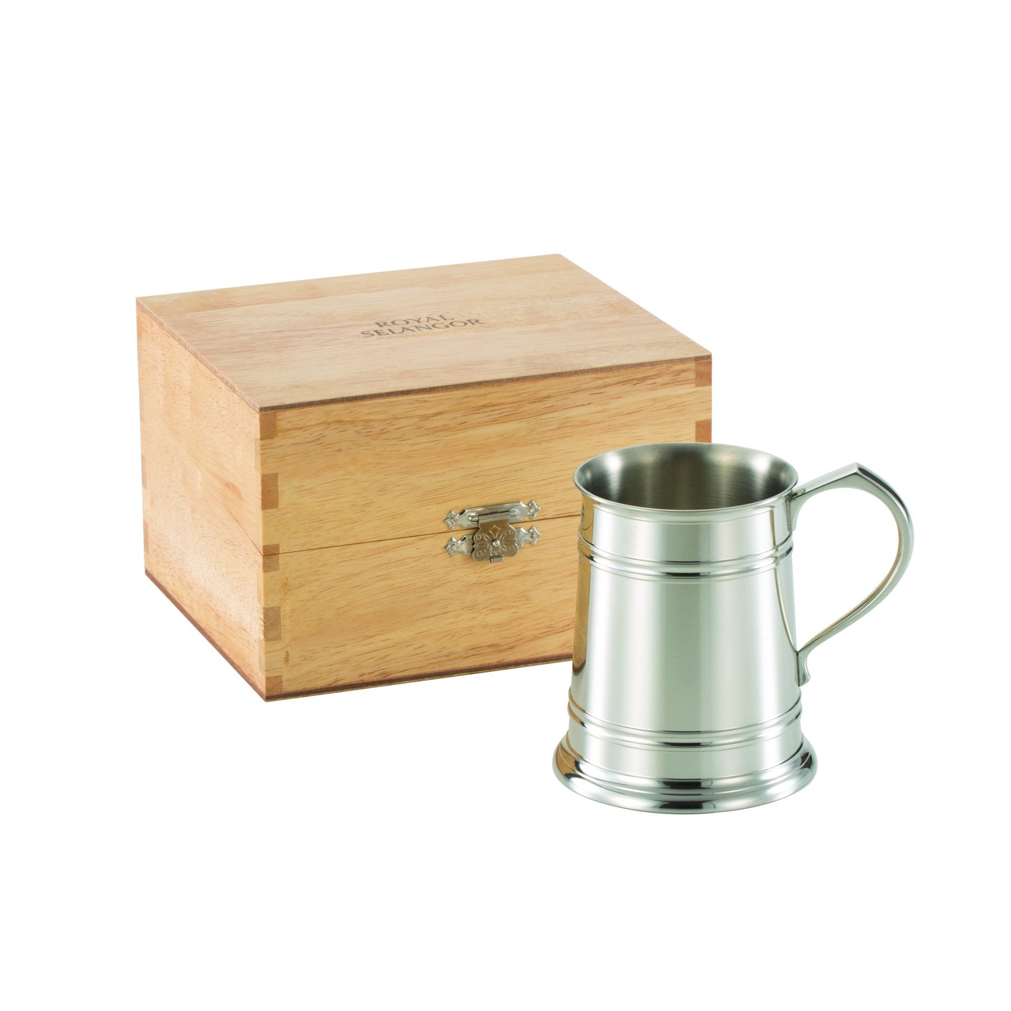 One Pint Pewter Tankard With Wooden Gift Box