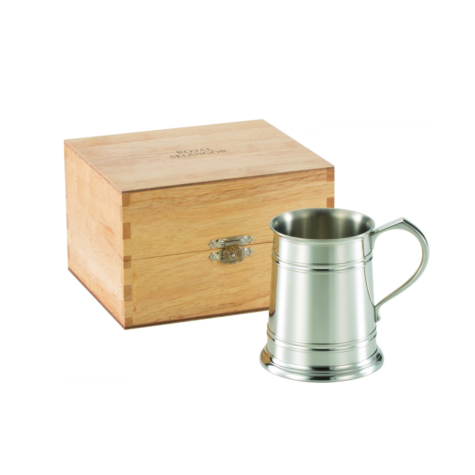One Pint Pewter Tankard With Wooden Gift Box