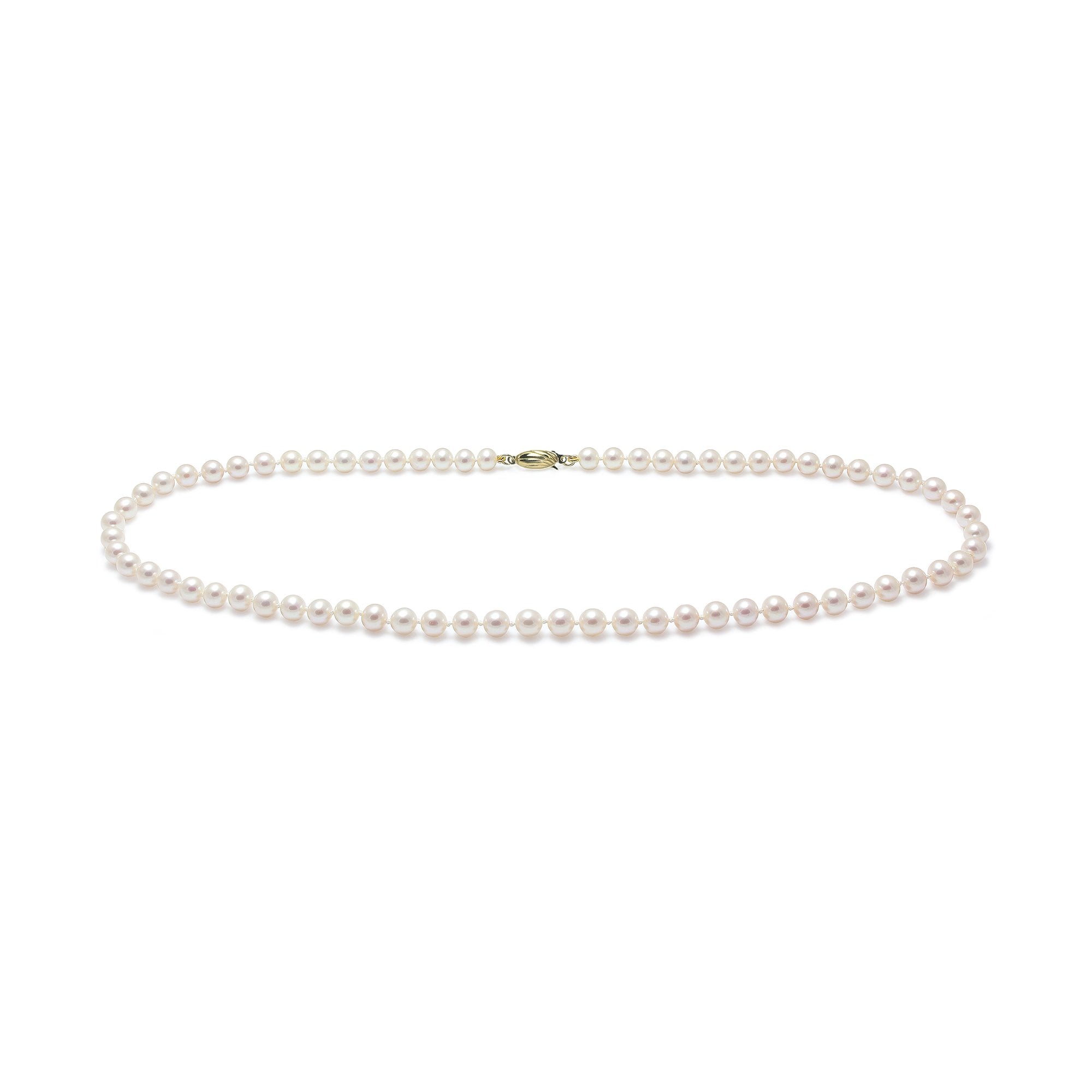 18" Single Strand White Cultured Freshwater Pearl 6-6.5mm Knotted Necklace