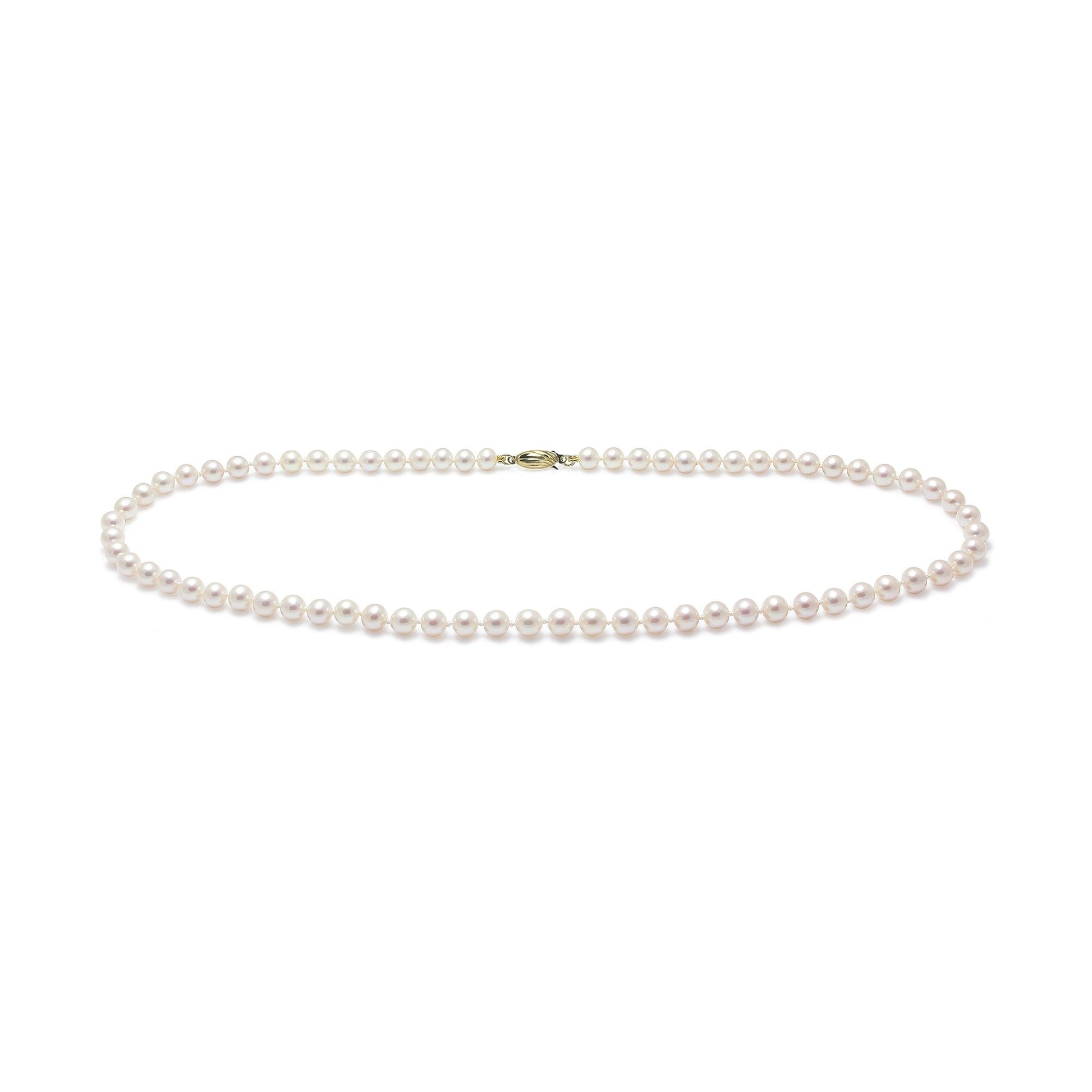 18" Single Strand White Cultured Freshwater Pearl 6-6.5mm Knotted Necklace
