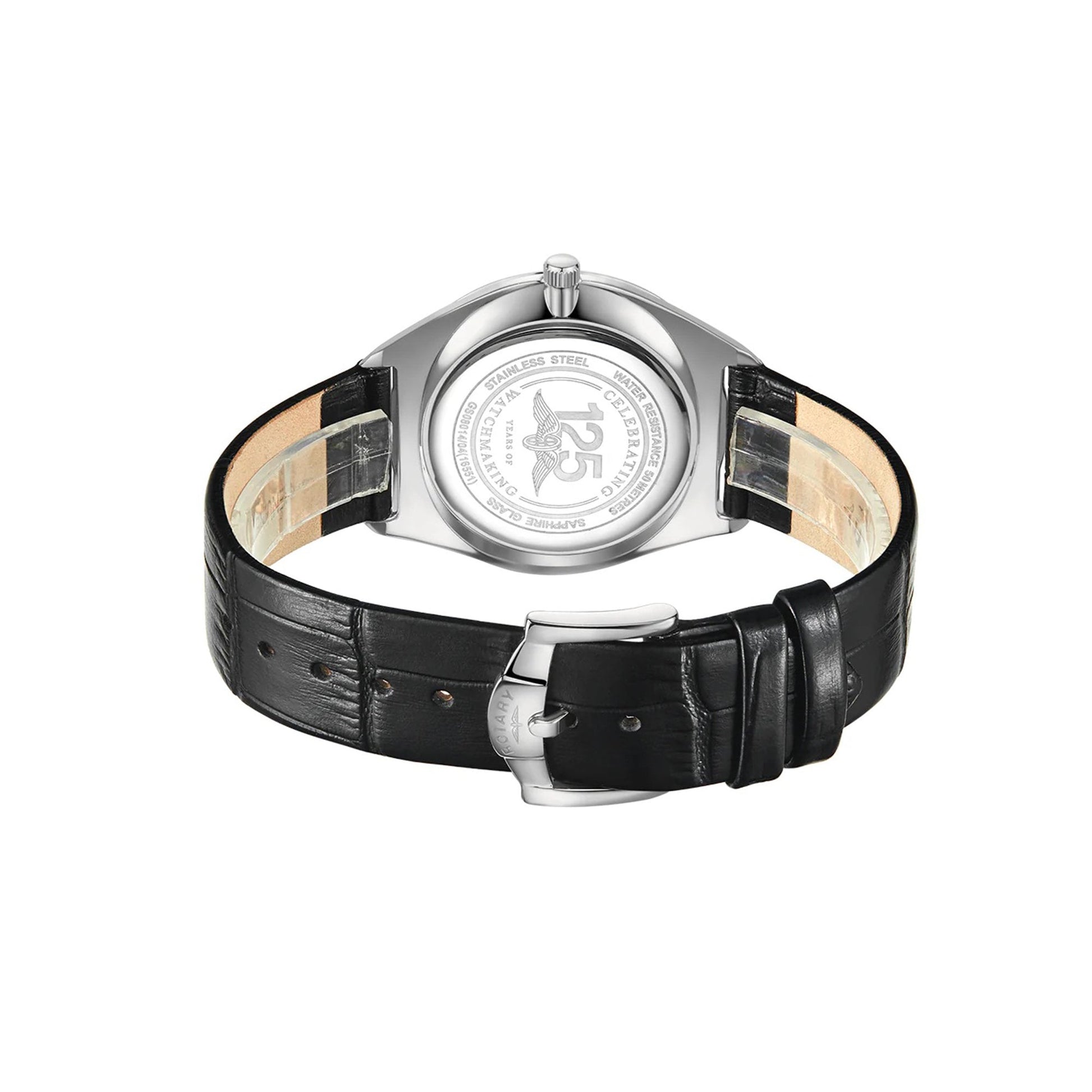Men's Ultra Slim Watch With 38mm Case and Black Leather Strap GS08010/01