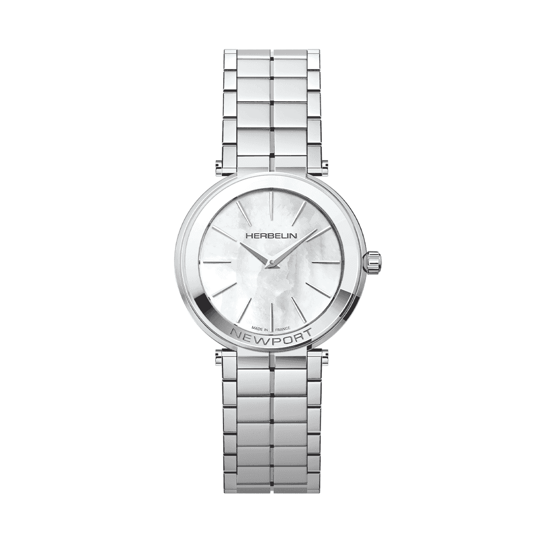Women's Herbelin Newport Slim Steel Watch With Mother of Pearl Dial