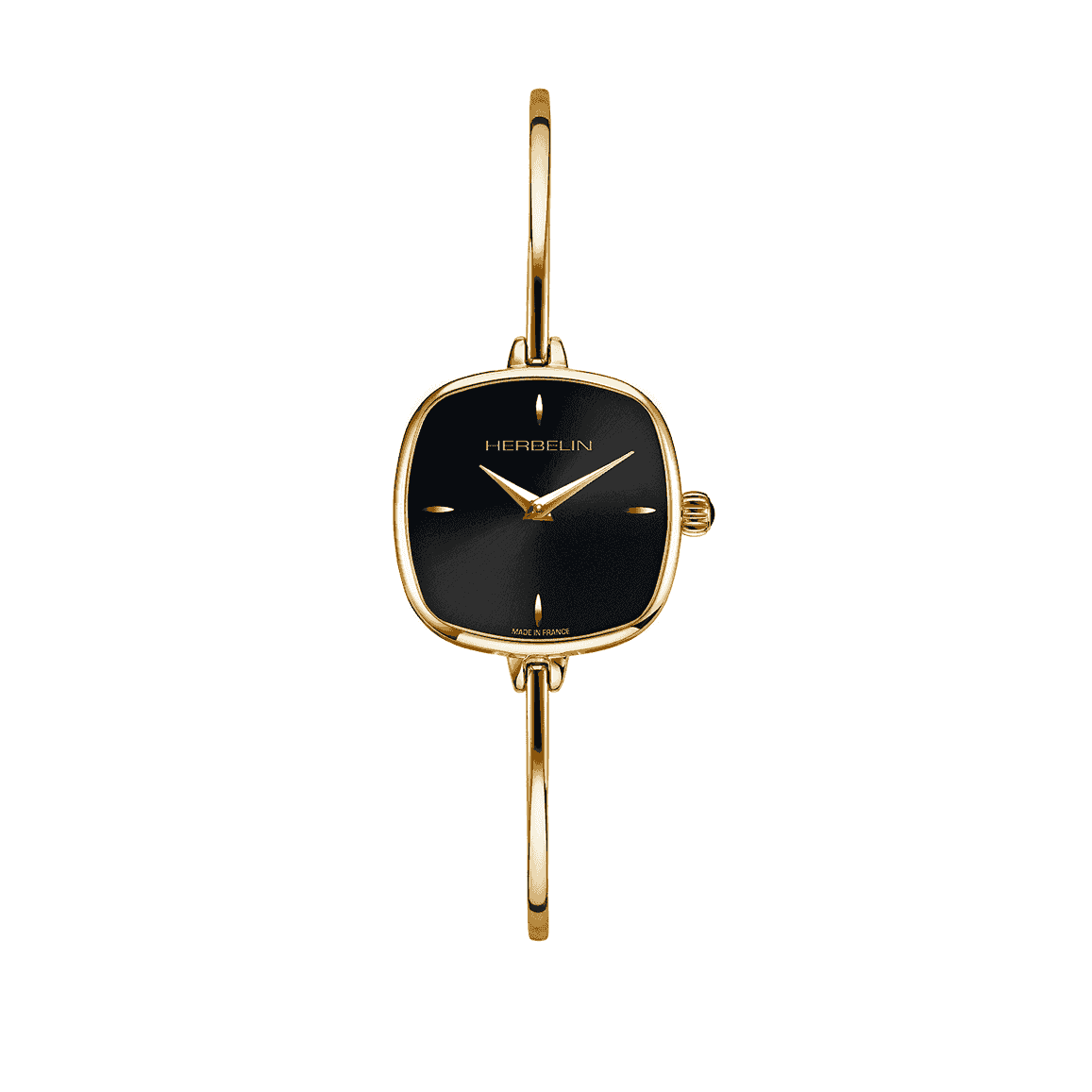 Women's Herbelin Fil Gold PVD Bangle Watch With Black Dial