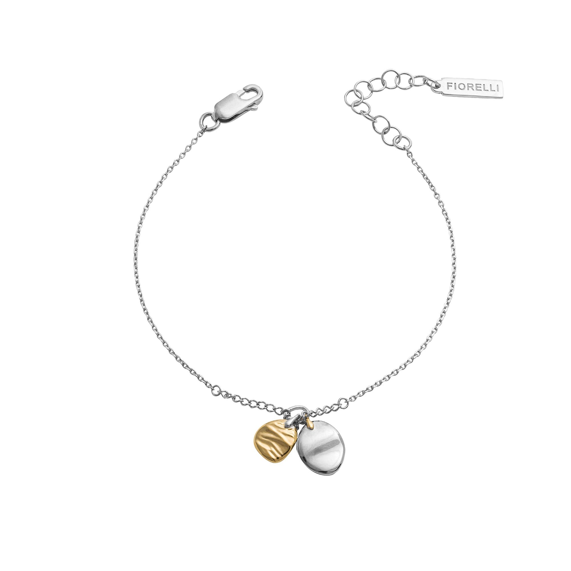 Fiorelli Silver and Gold Plated Ripple Effect Disc Bracelet