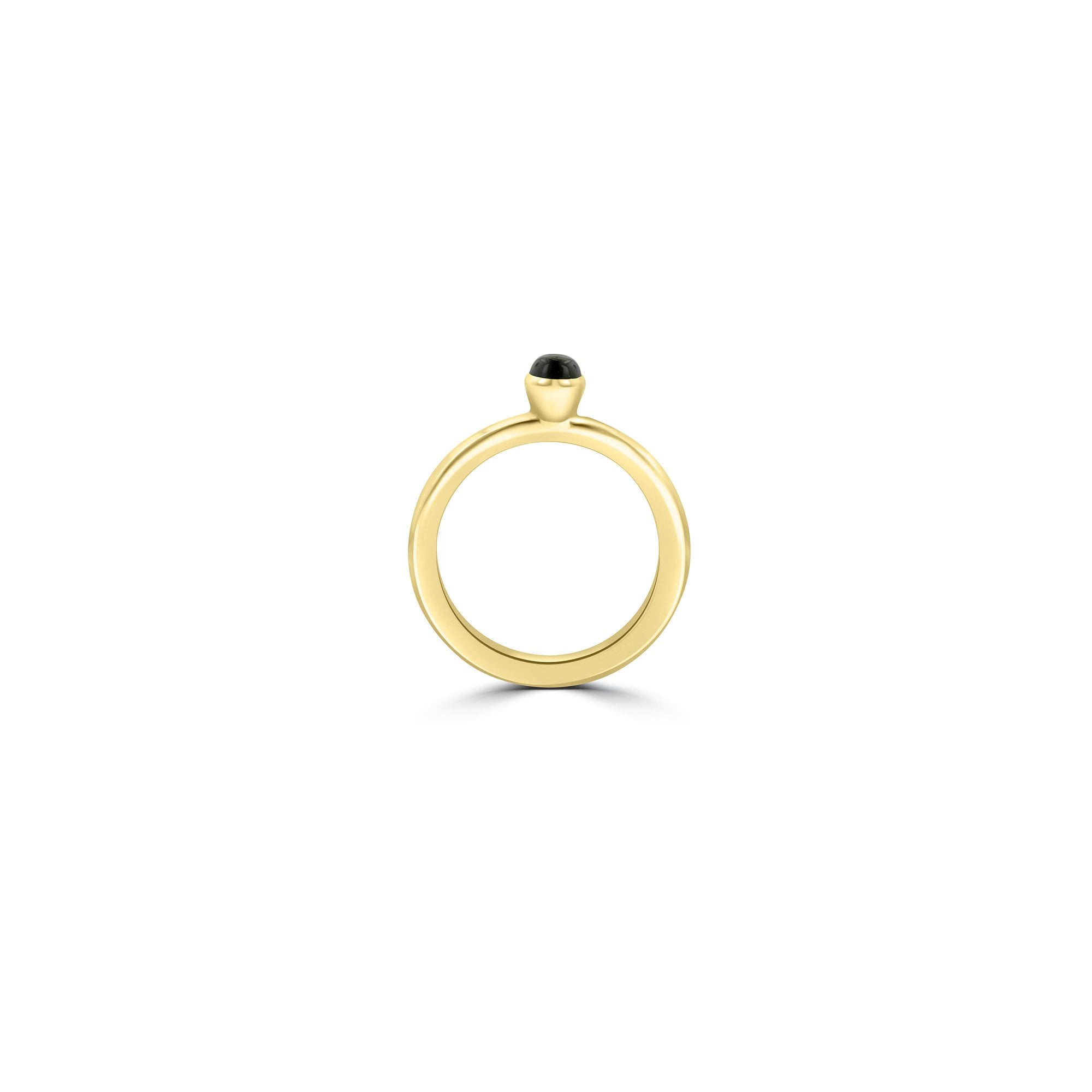 9ct Yellow Gold Stud Stacking Ring With Round Cabochon Amethyst