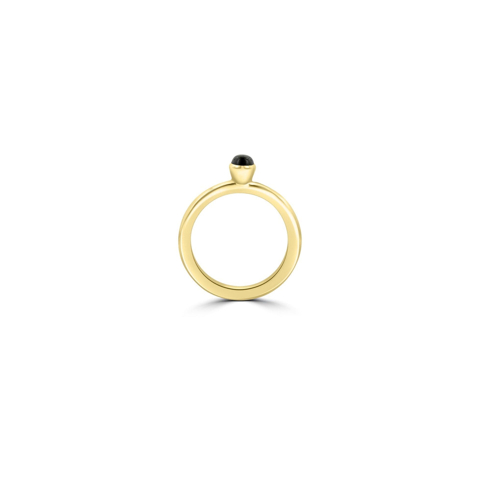 9ct Yellow Gold Stud Stacking Ring With Round Cabochon Amethyst