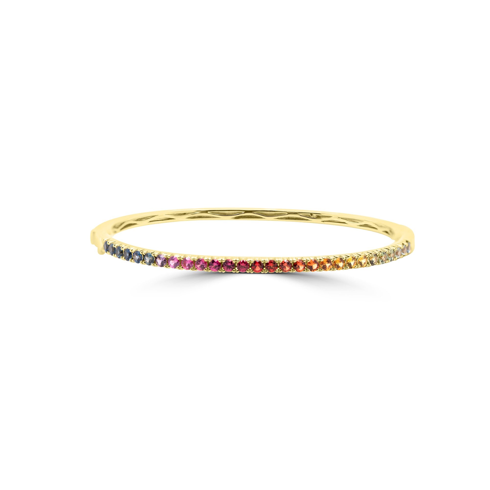 18ct Yellow Gold Rainbow Sapphire Bangle