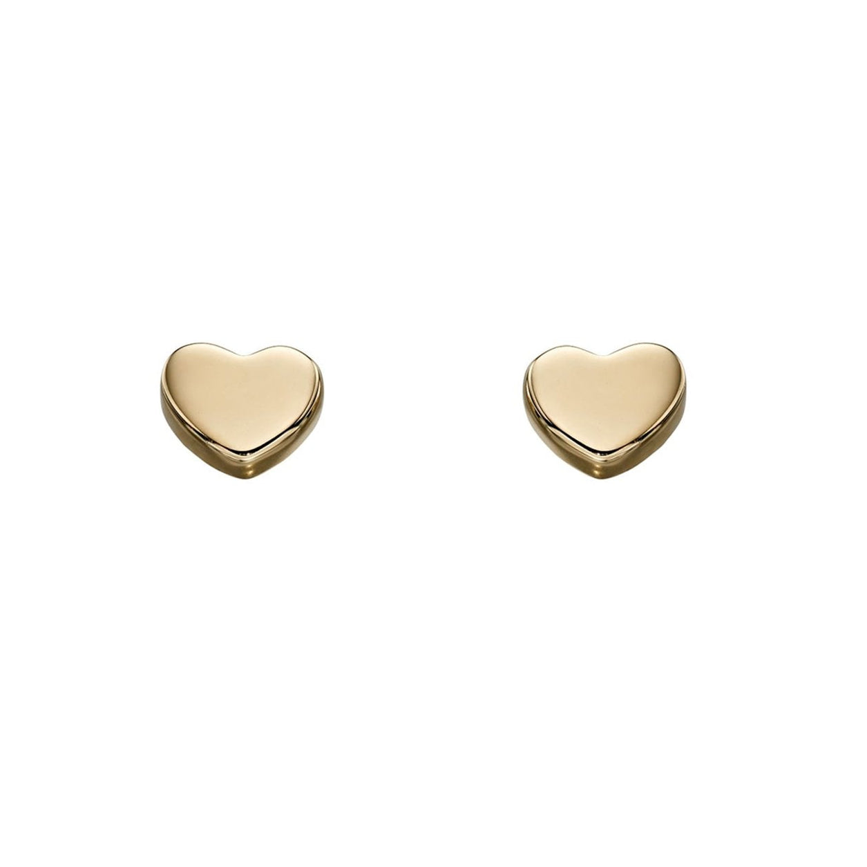 9ct Yellow Gold Heart Stud Earrings