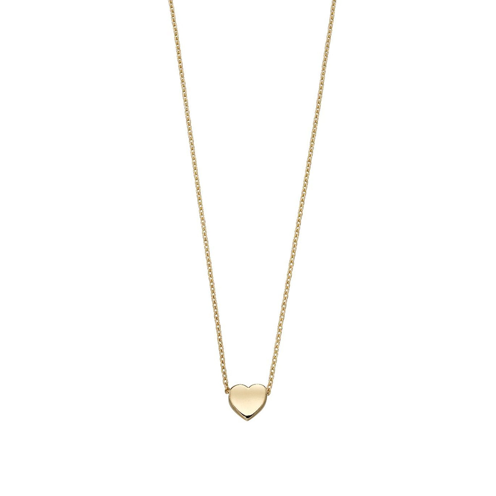 9ct Yellow Gold Heart Slider Necklace
