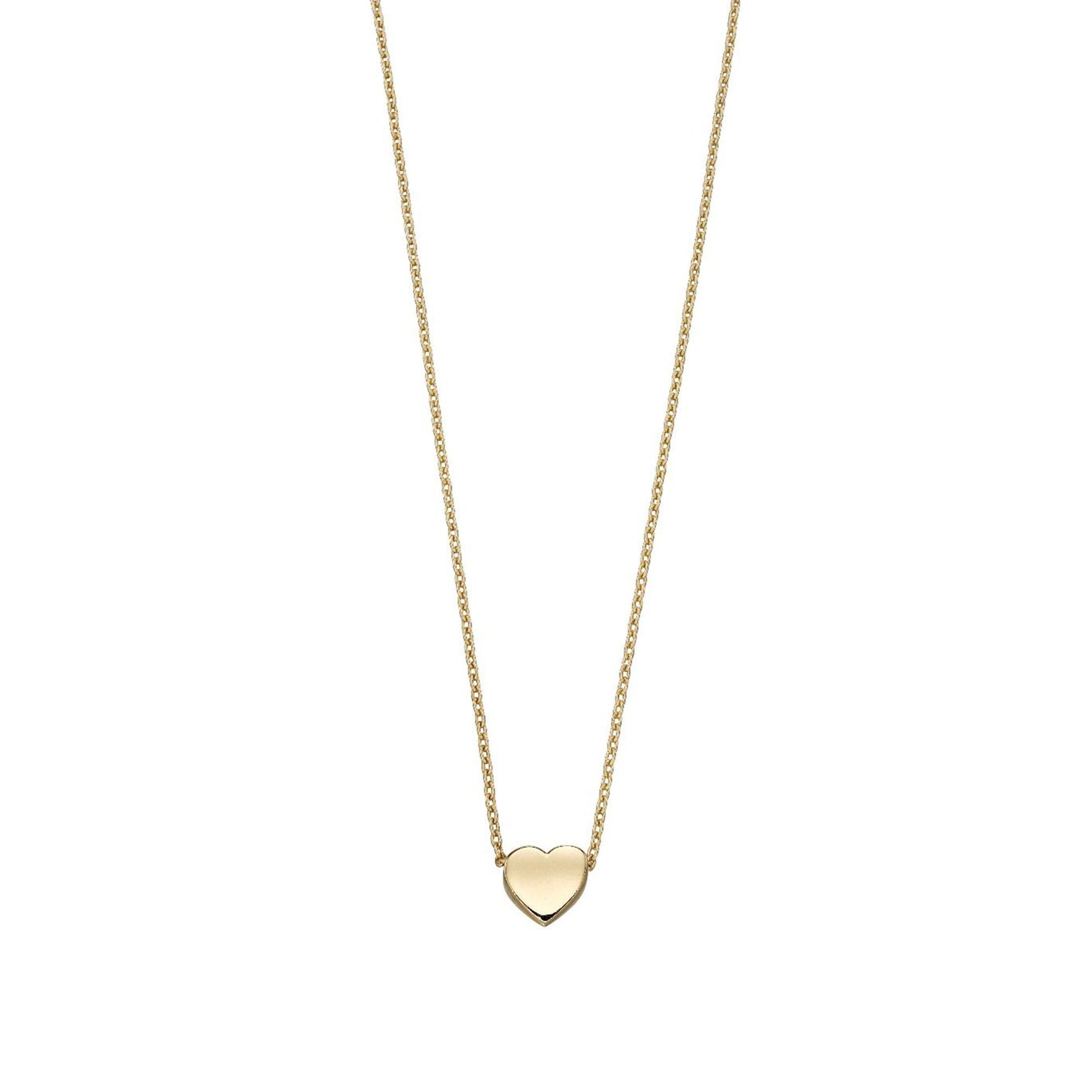 9ct Yellow Gold Heart Slider Necklace