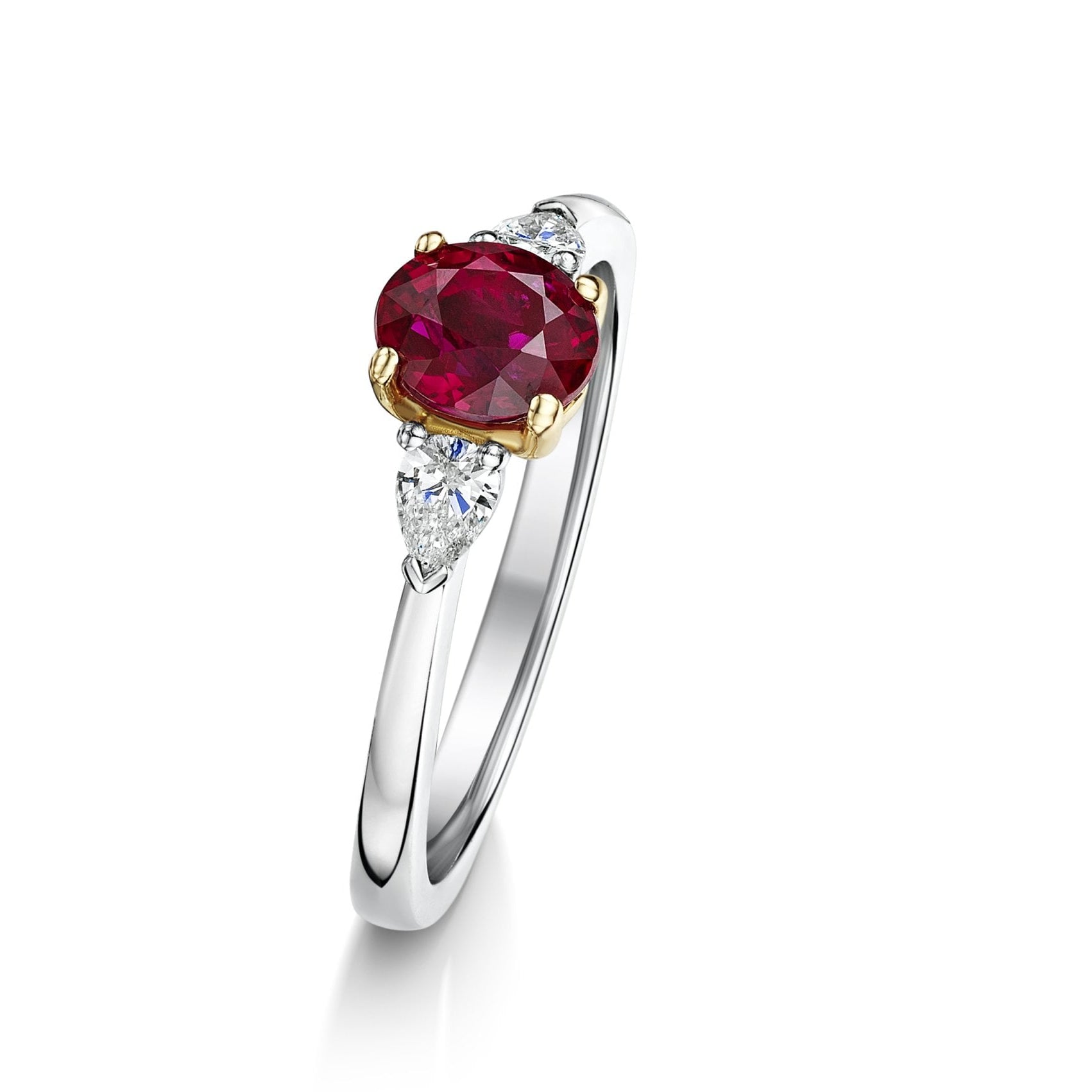 Platinum and Rose Gold Ruby and Diamond Ring