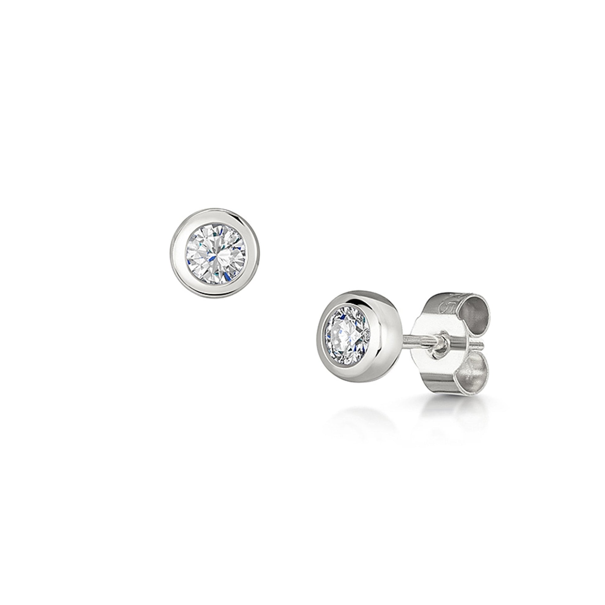 9ct White Gold 0.25ct Round Diamond 'Donut' Stud Earrings