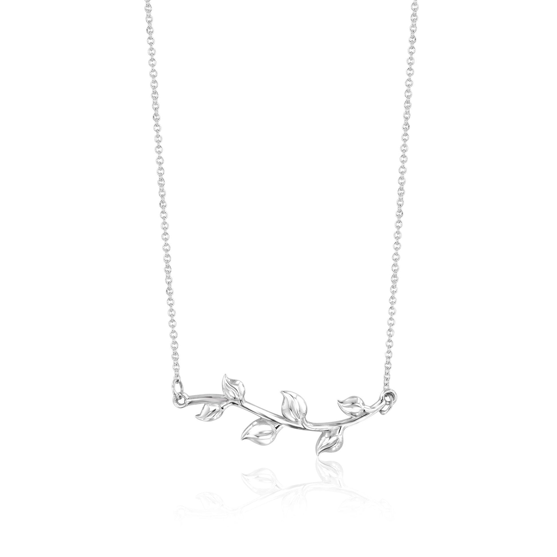 Sterling Silver Leaf Necklace, Earring and Bracelet Gift Set