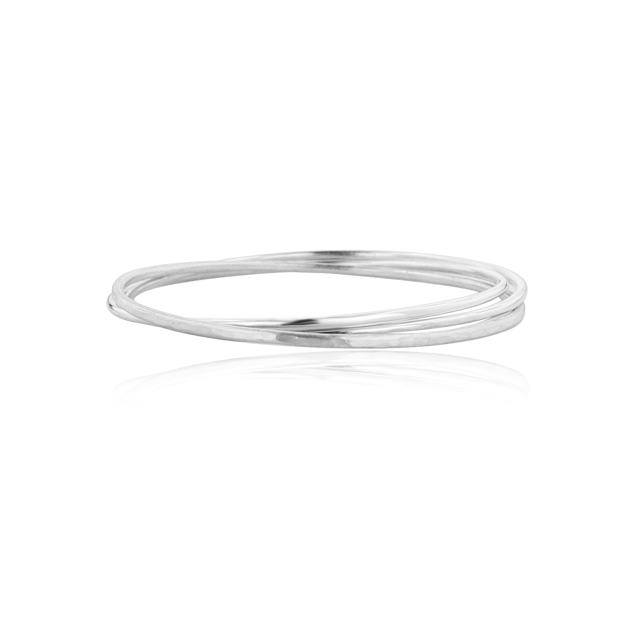 Silver Avanti Triple Wire Bangle- Small