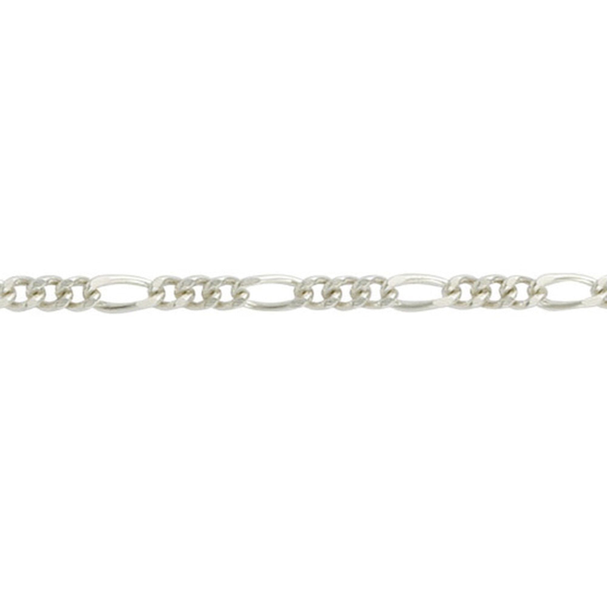 Sterling Silver Rounded Figaro Chain 20"