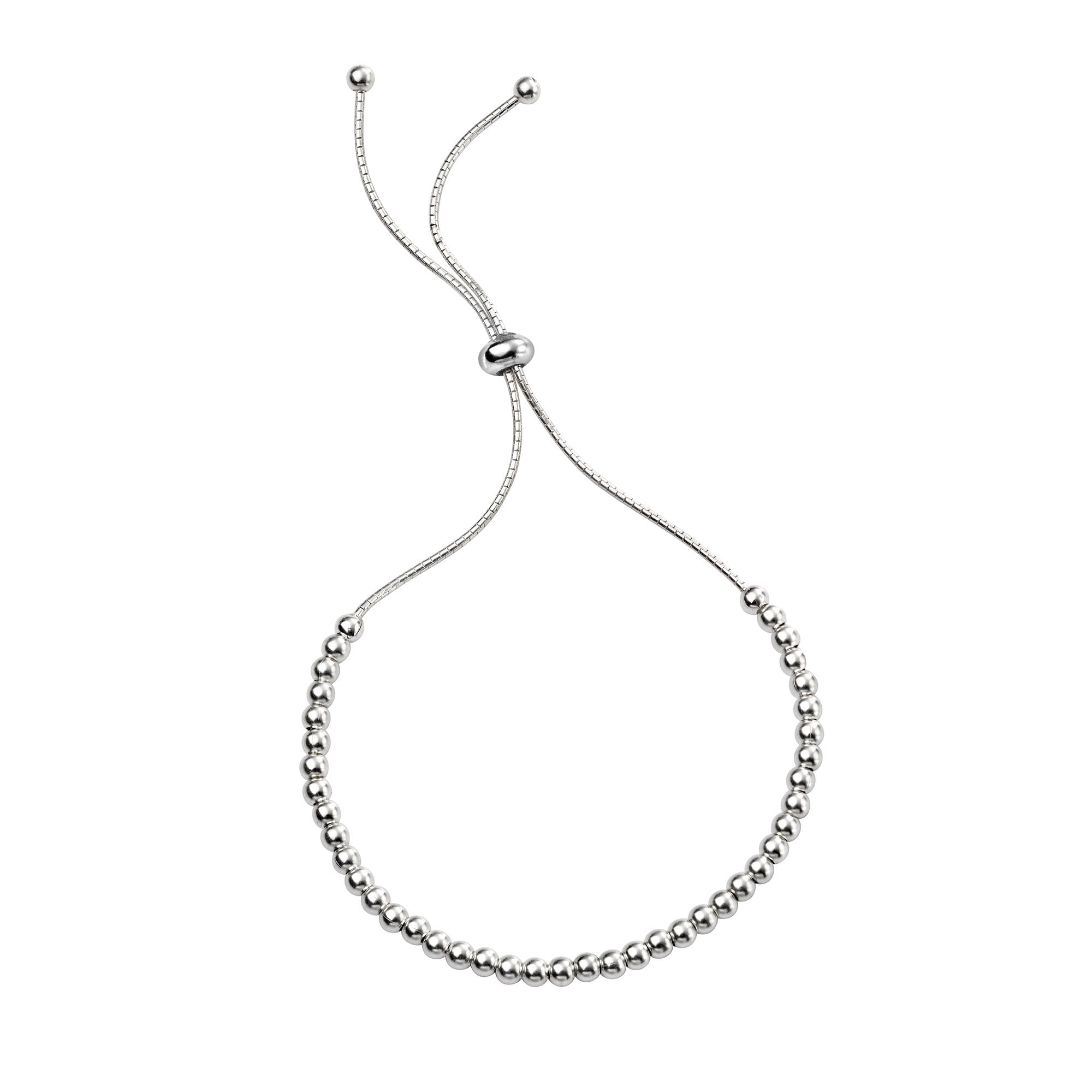 Delicate Sterling Silver Polished Bead Bracelet