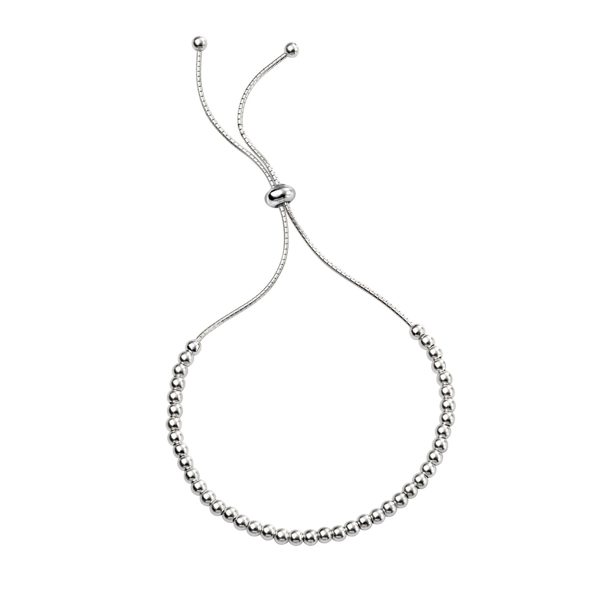 Delicate Sterling Silver Polished Bead Bracelet