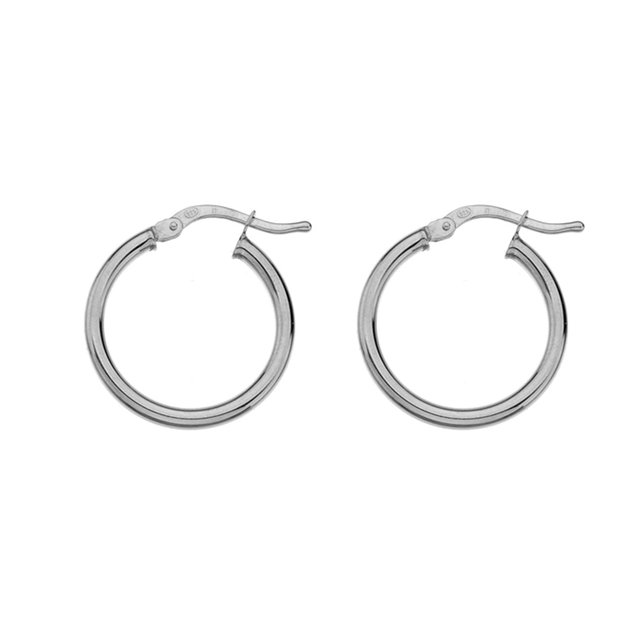 19mm Silver Hinge Top Hoop Earrings