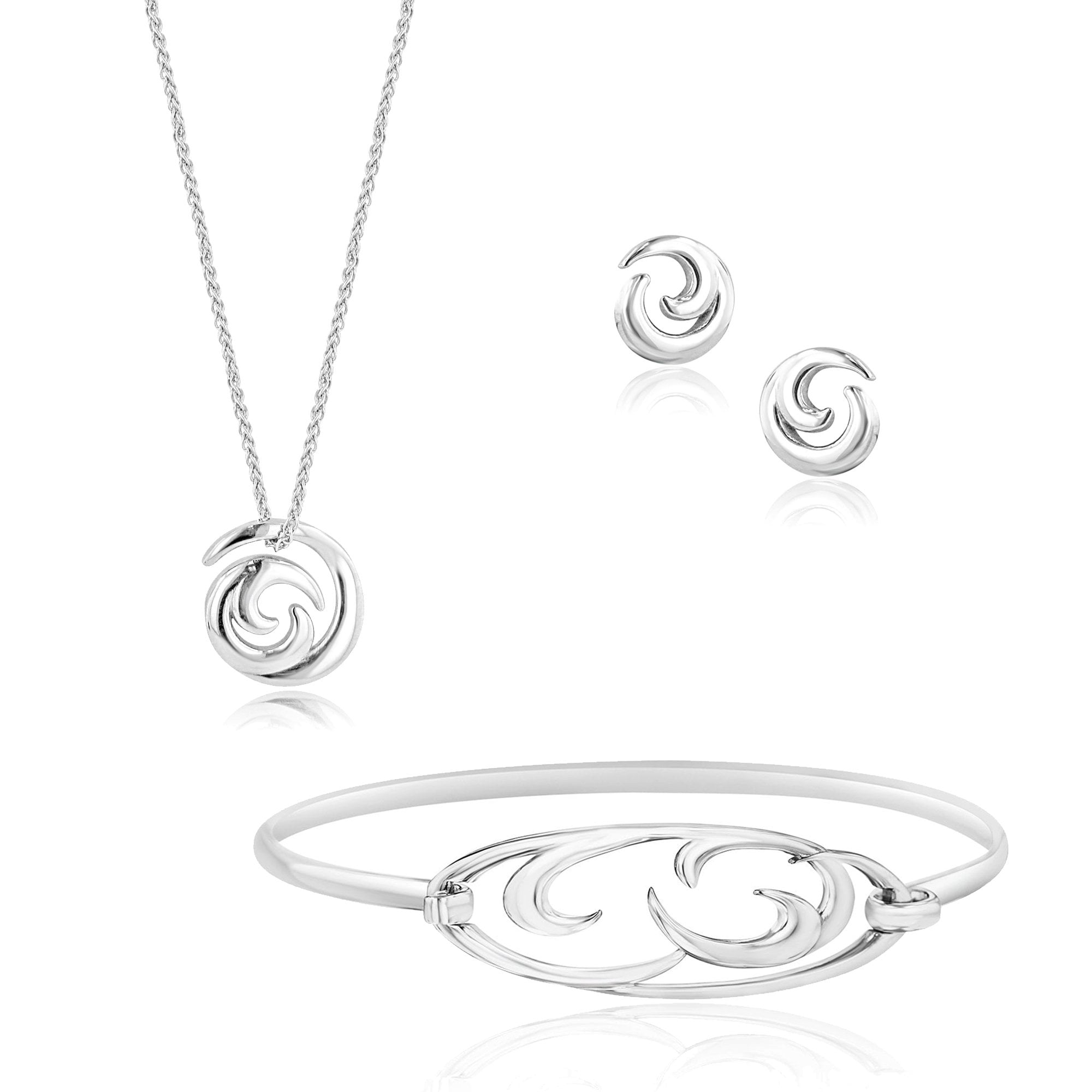 Unique Crashing Waves Gift Set in Sterling Silver