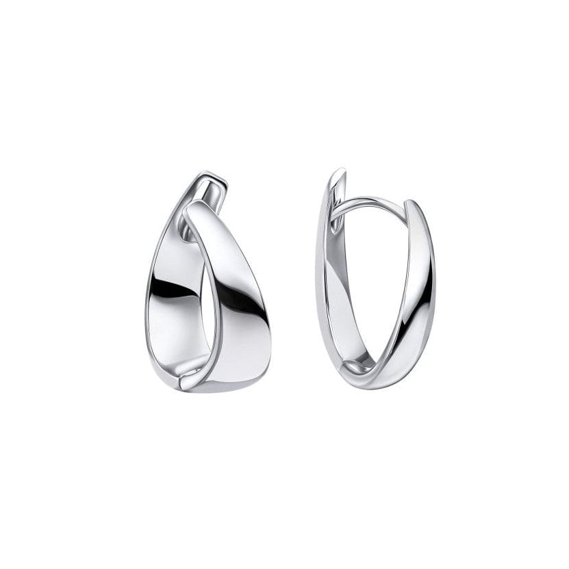 Silver Twisted Hoop Earrings