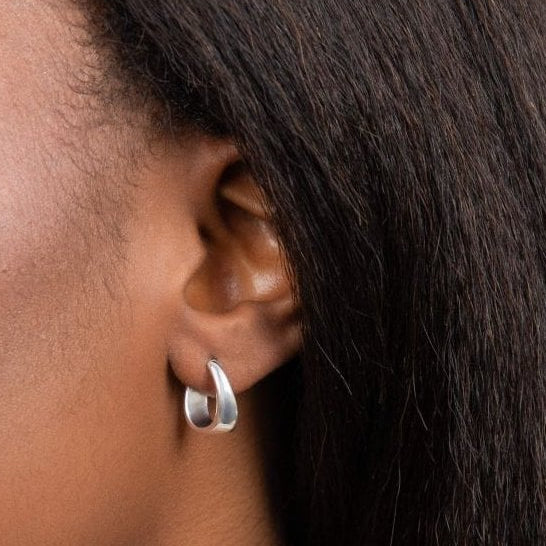 Silver Twisted Hoop Earrings
