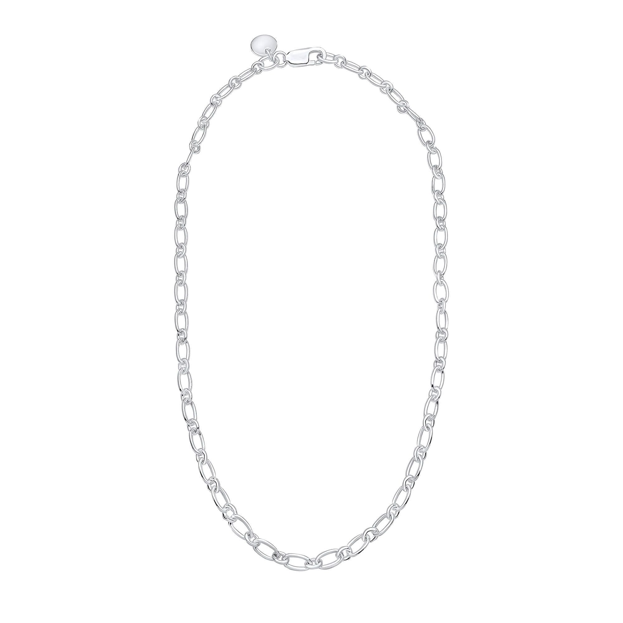 18" Silver Long Link Chain Necklace With Tag