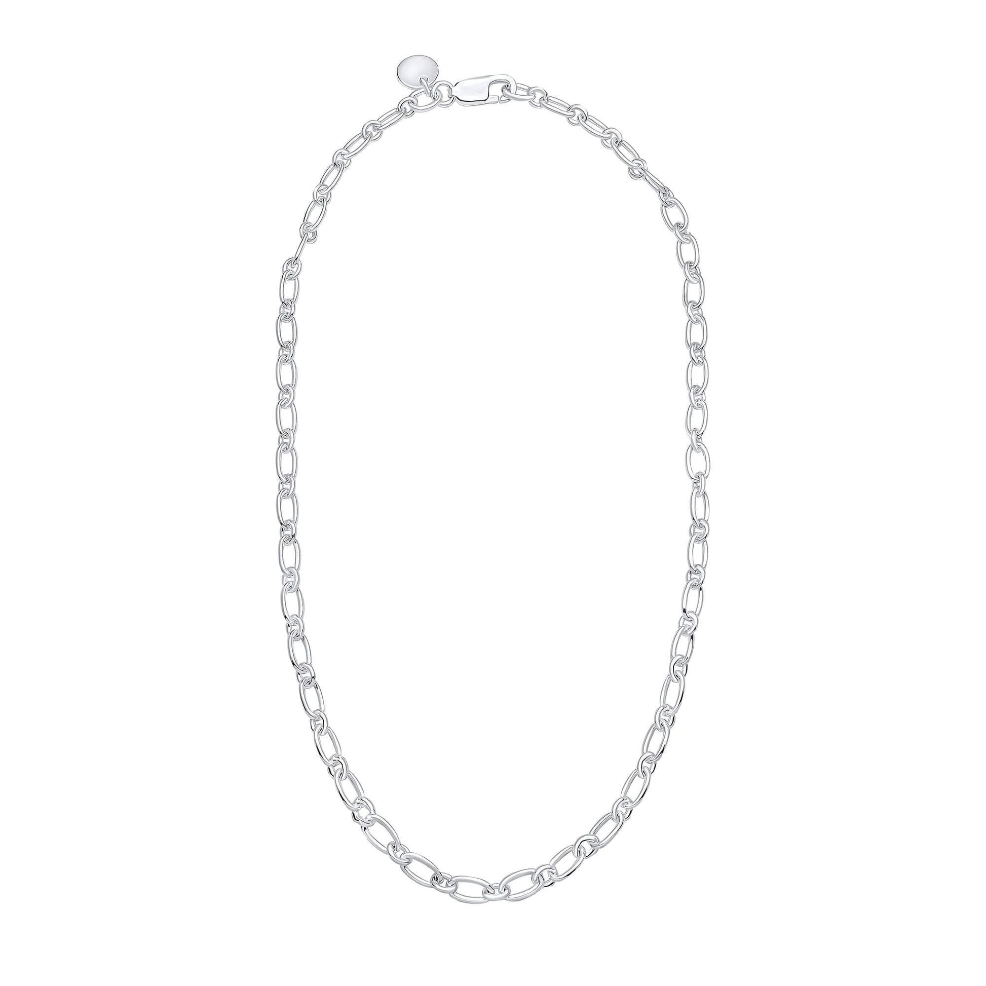 18" Silver Long Link Chain Necklace With Tag