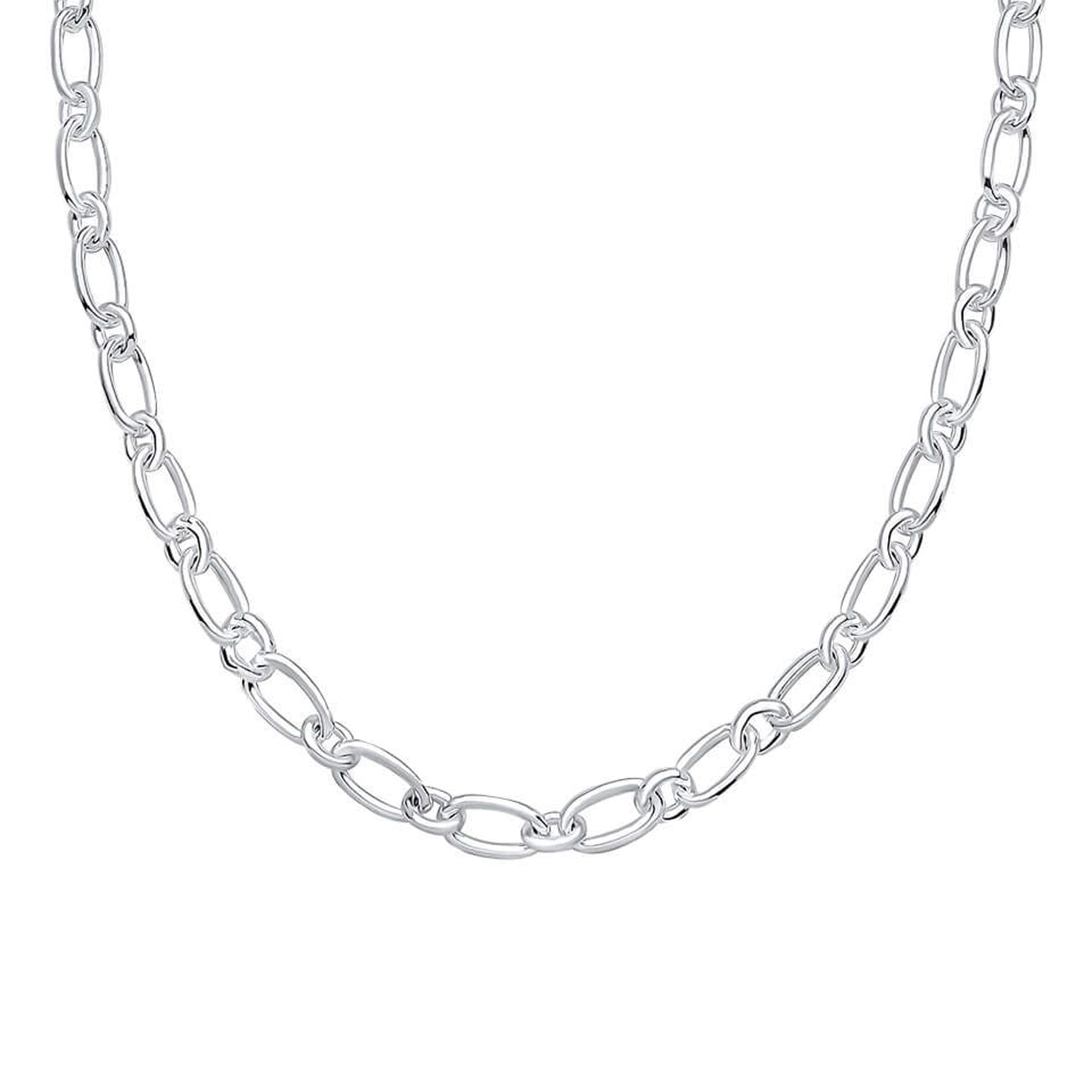 18" Silver Long Link Chain Necklace With Tag