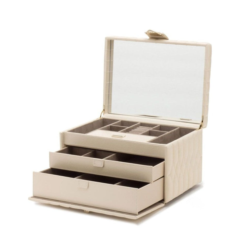 Ivory Caroline Leather Medium Jewellery Case