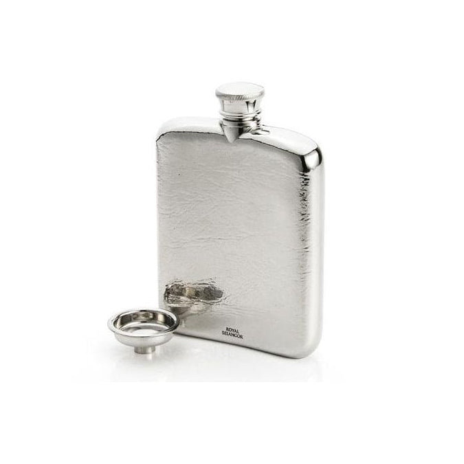 Large Pewter Hip Flask 13cl in Wooden Gift Box