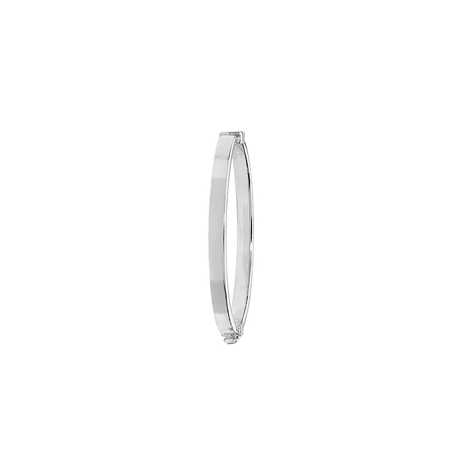 Plain Sterling Silver Hinged Baby Christening Bangle