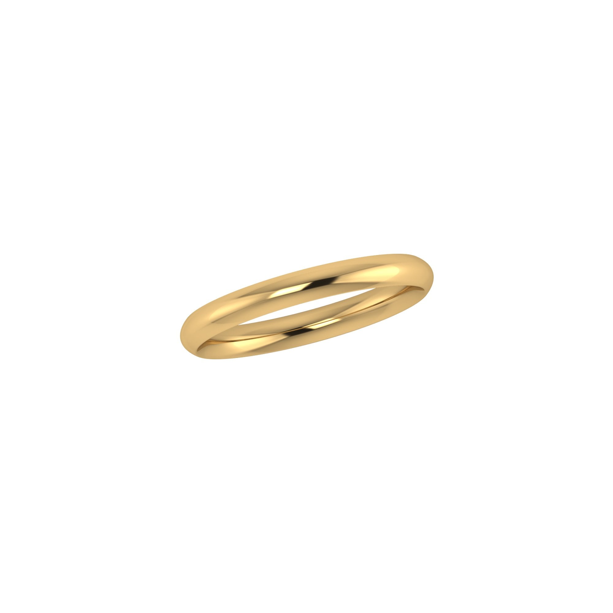 2.5mm 18ct Yellow Gold Traditional Court Wedding Ring